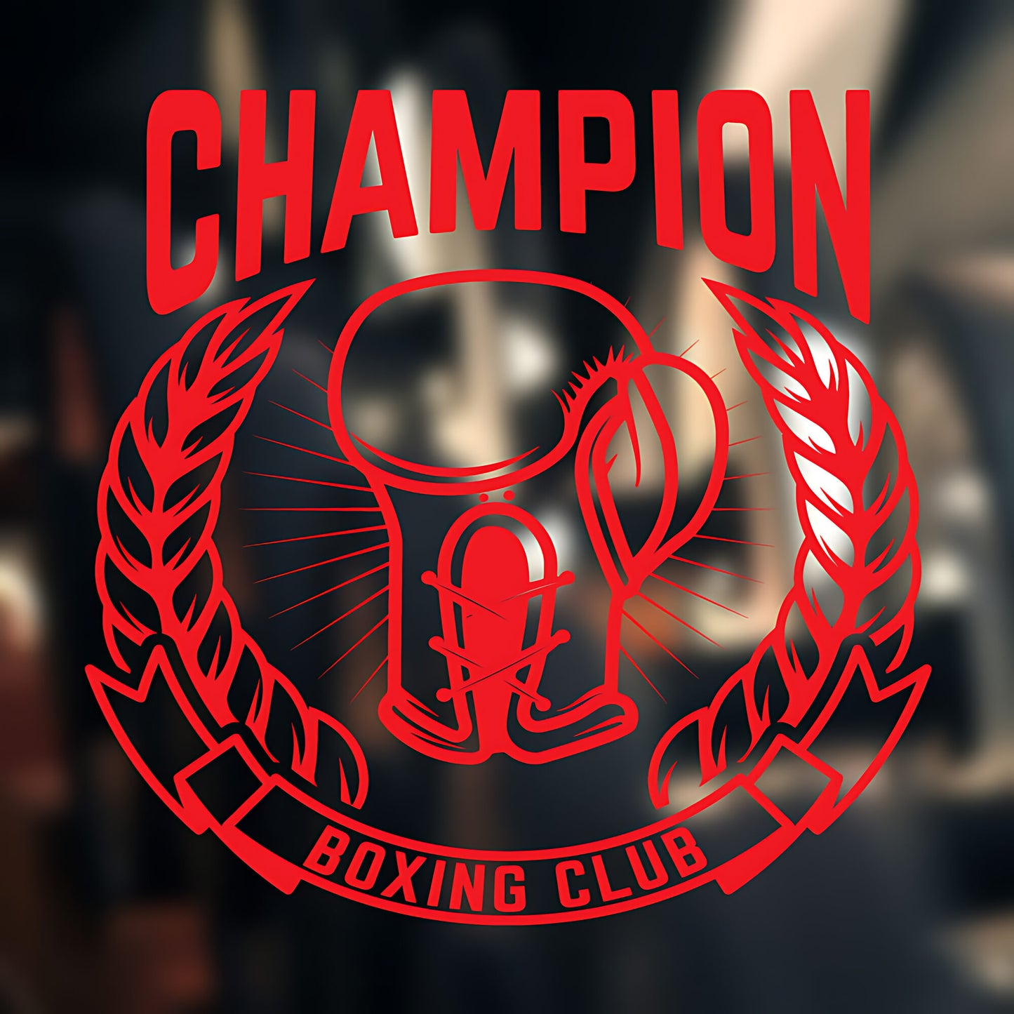 Champion Boxing Club Wall Sticker – Circular Badge Gym Vinyl Decal