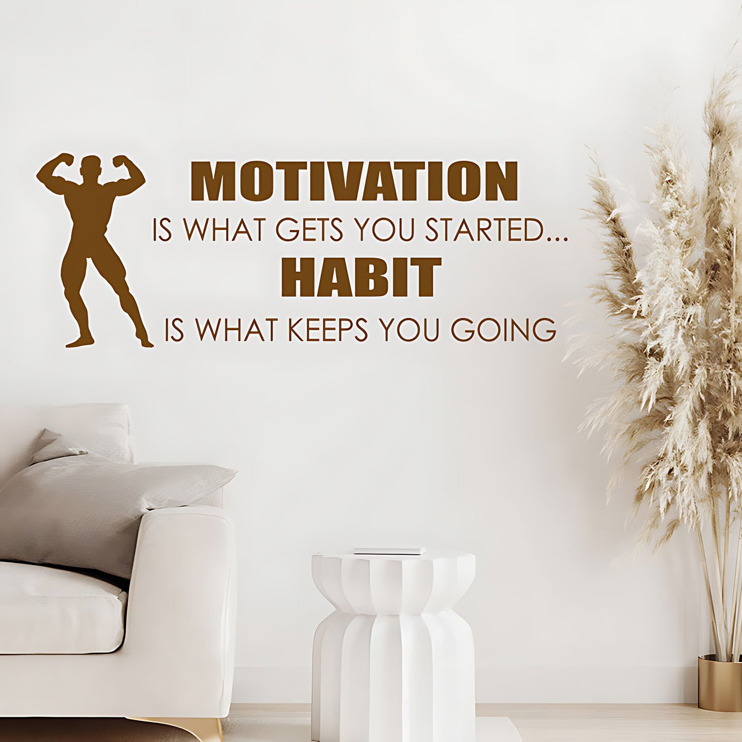 Motivation Gets You Started Sports Gym Quote Wall Sticker