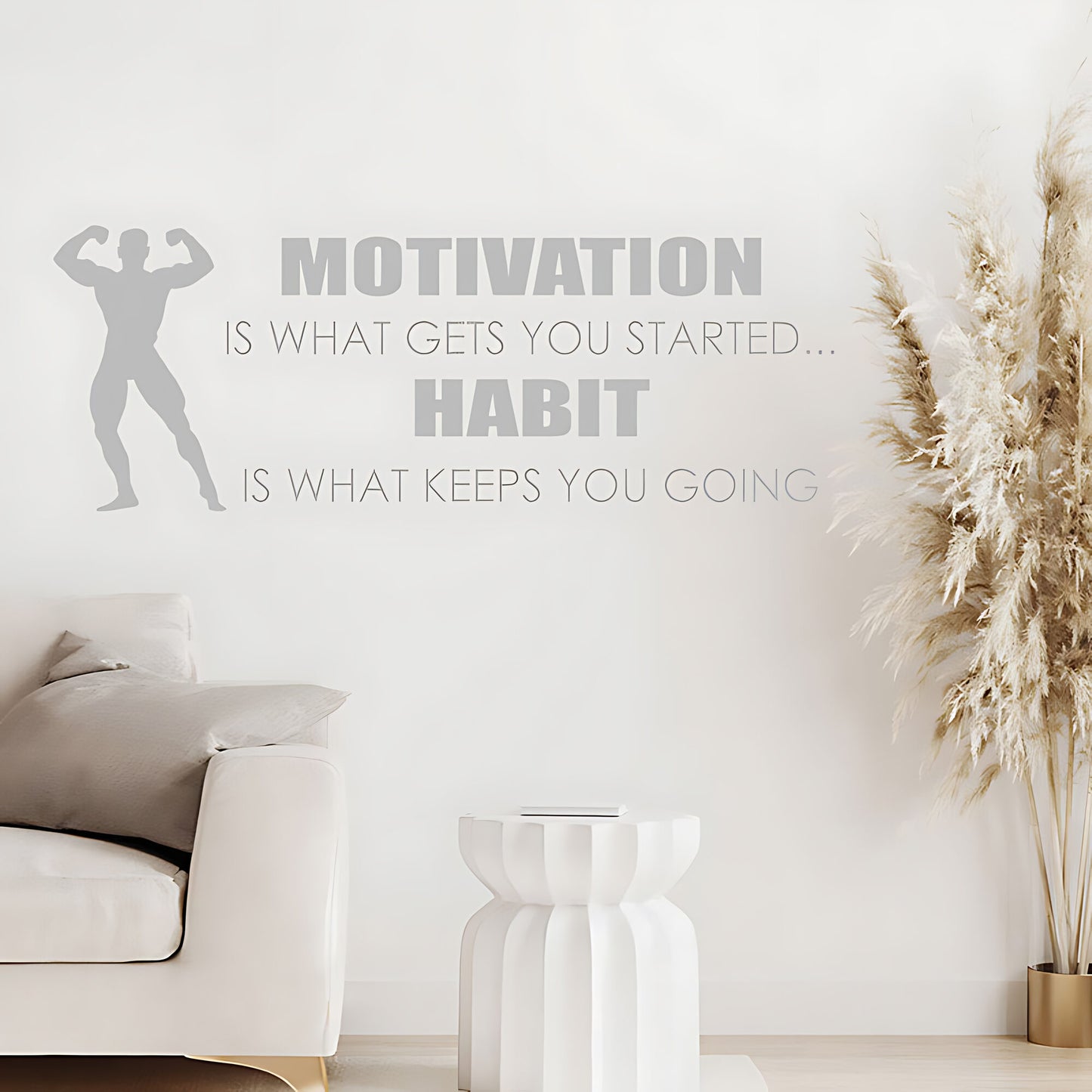 Motivation Gets You Started Sports Gym Quote Wall Sticker