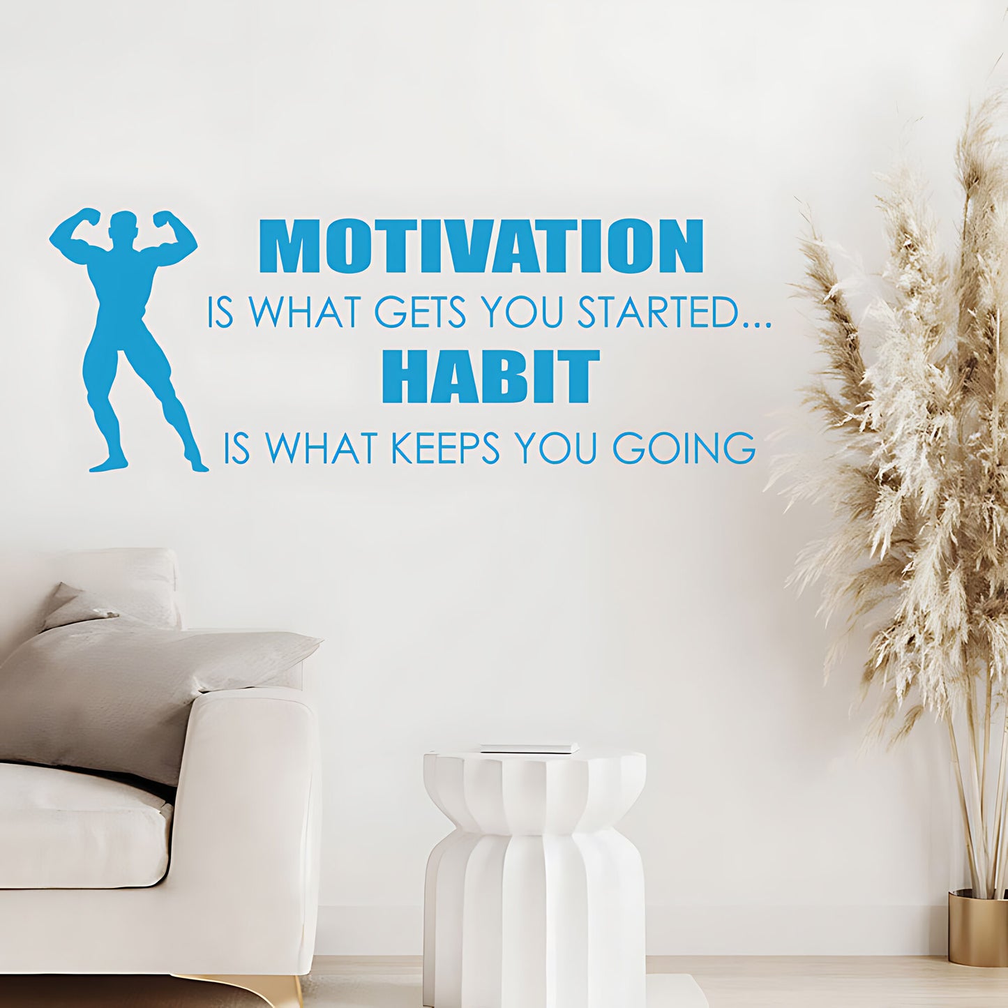 Motivation Gets You Started Sports Gym Quote Wall Sticker