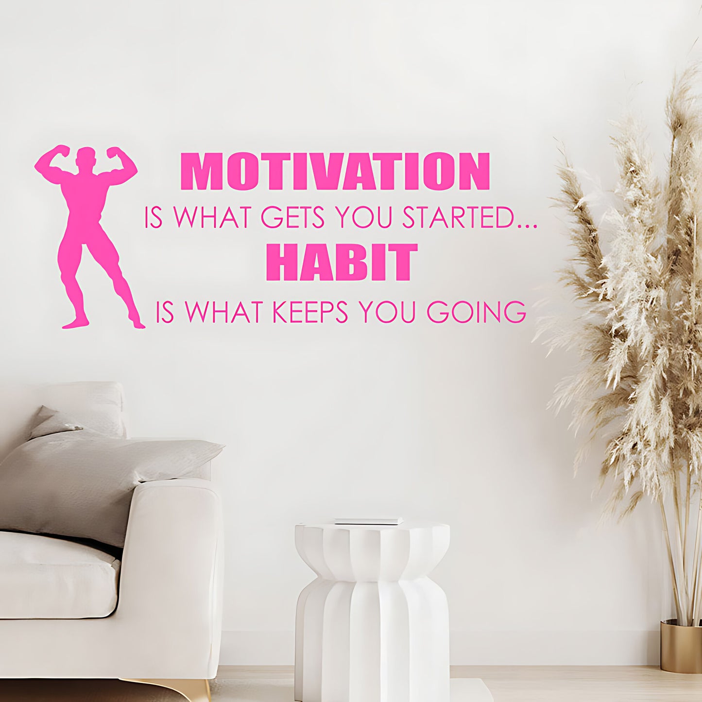 Motivation Gets You Started Sports Gym Quote Wall Sticker