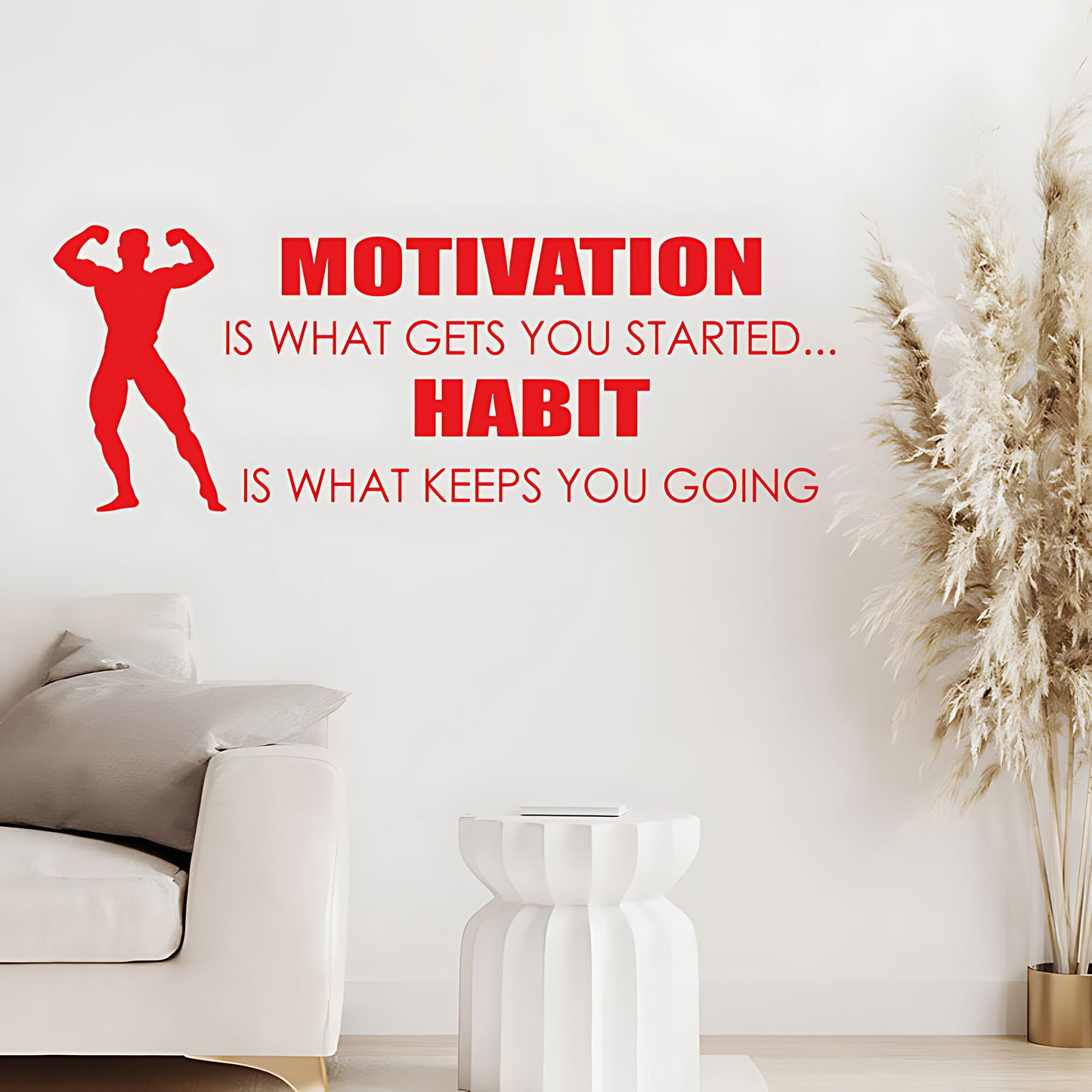 Motivation Gets You Started Sports Gym Quote Wall Sticker