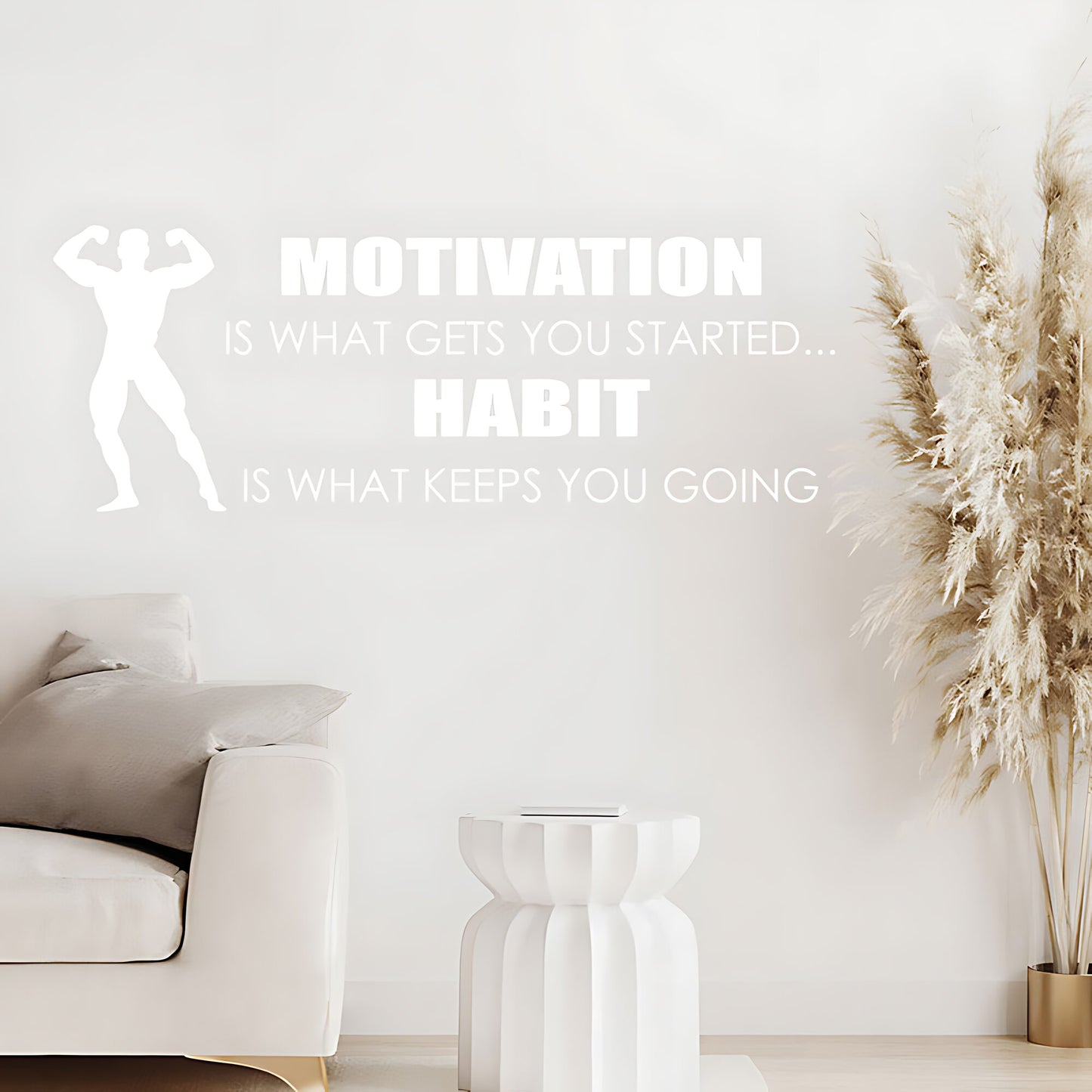 Motivation Gets You Started Sports Gym Quote Wall Sticker