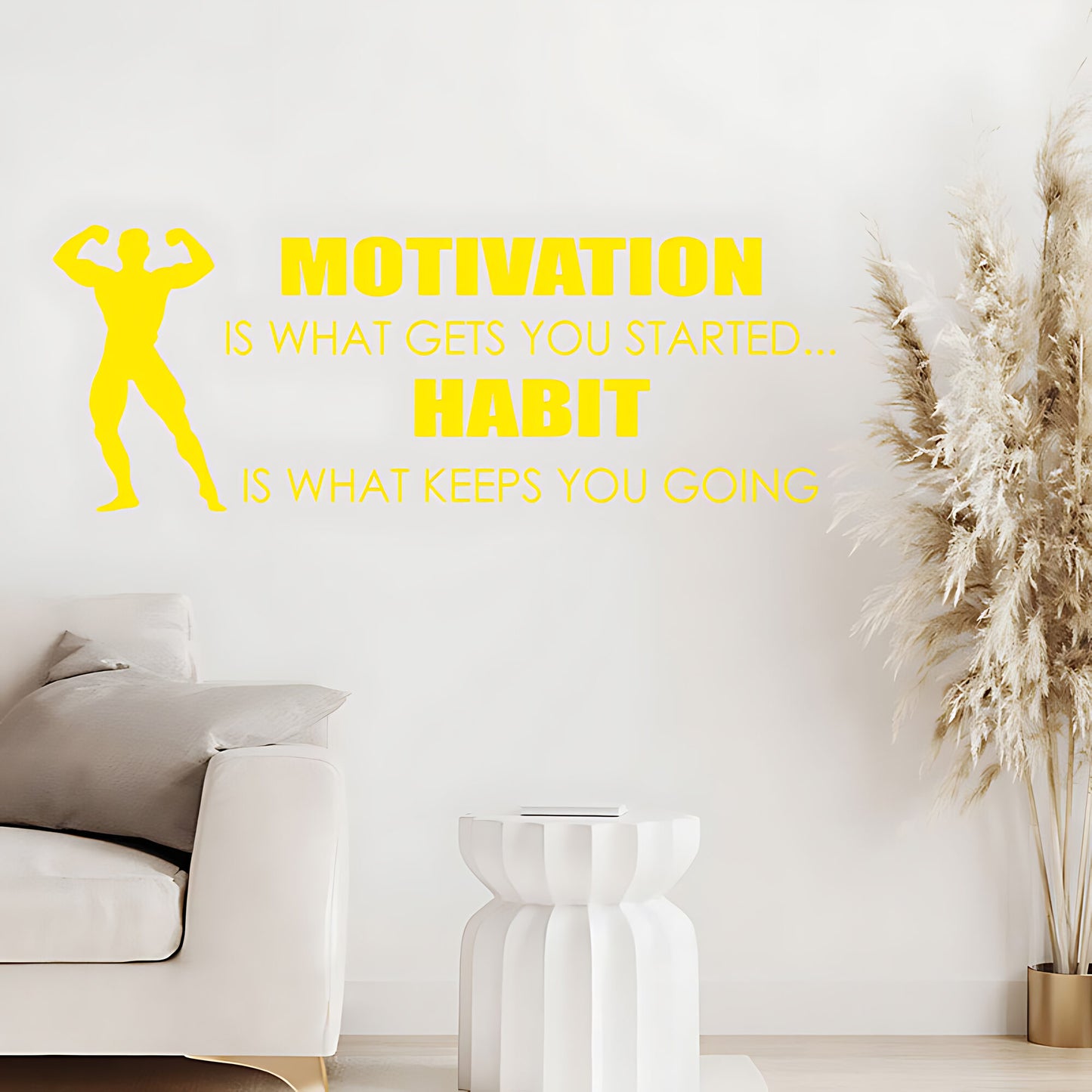Motivation Gets You Started Sports Gym Quote Wall Sticker