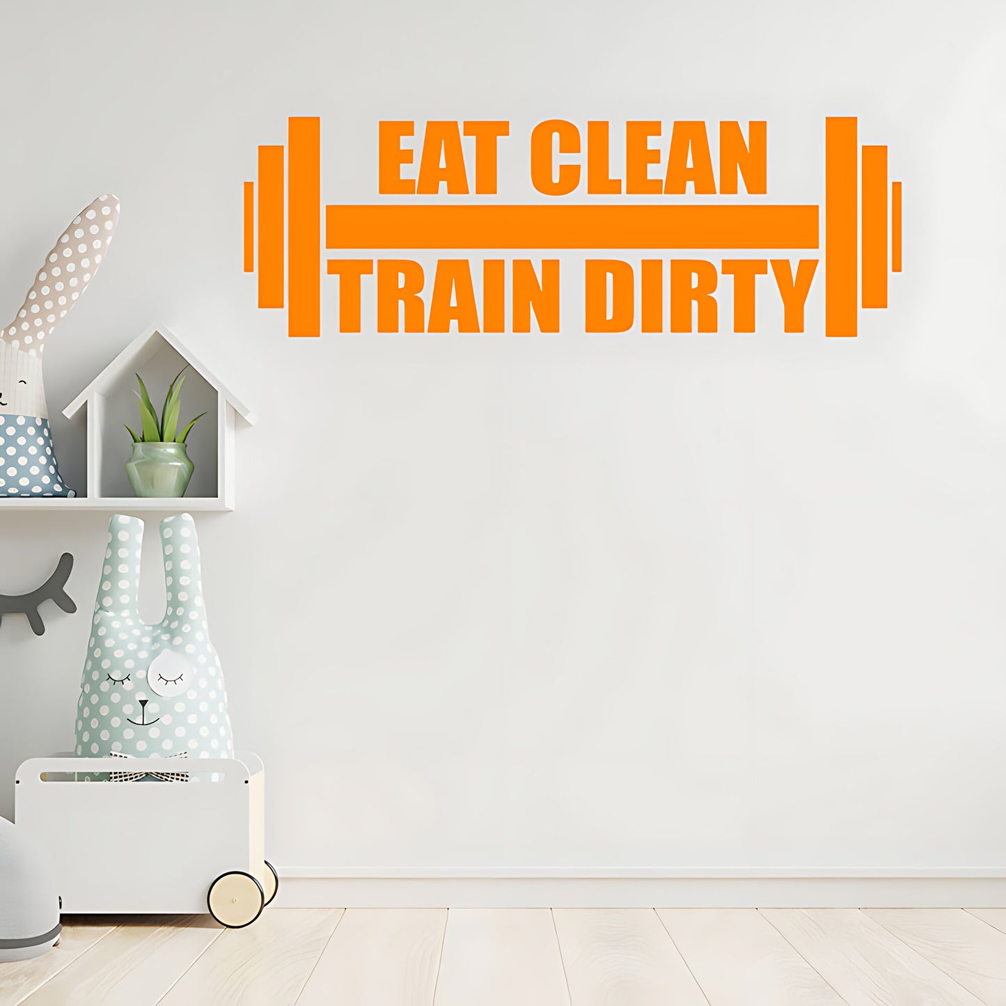 Eat Clean Train Dirty Weightlifting Gym Fitness Wall Sticker