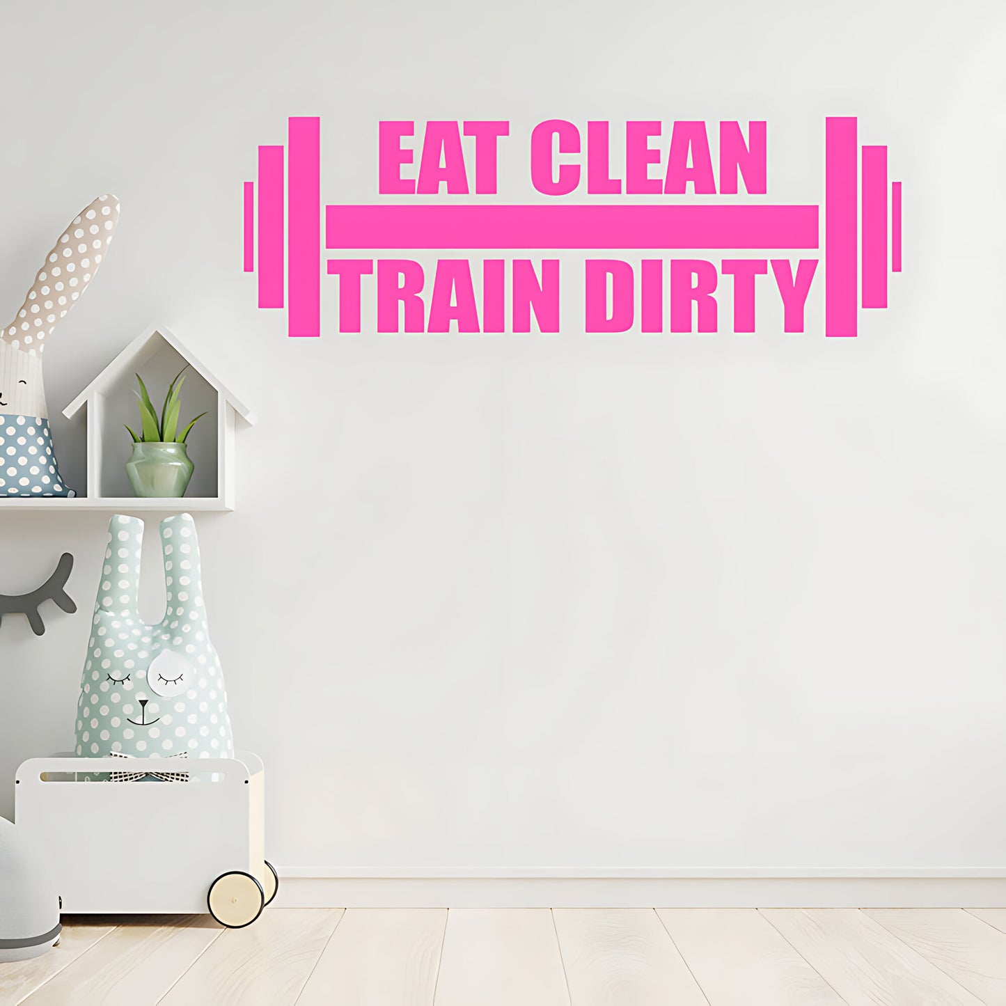 Eat Clean Train Dirty Weightlifting Gym Fitness Wall Sticker