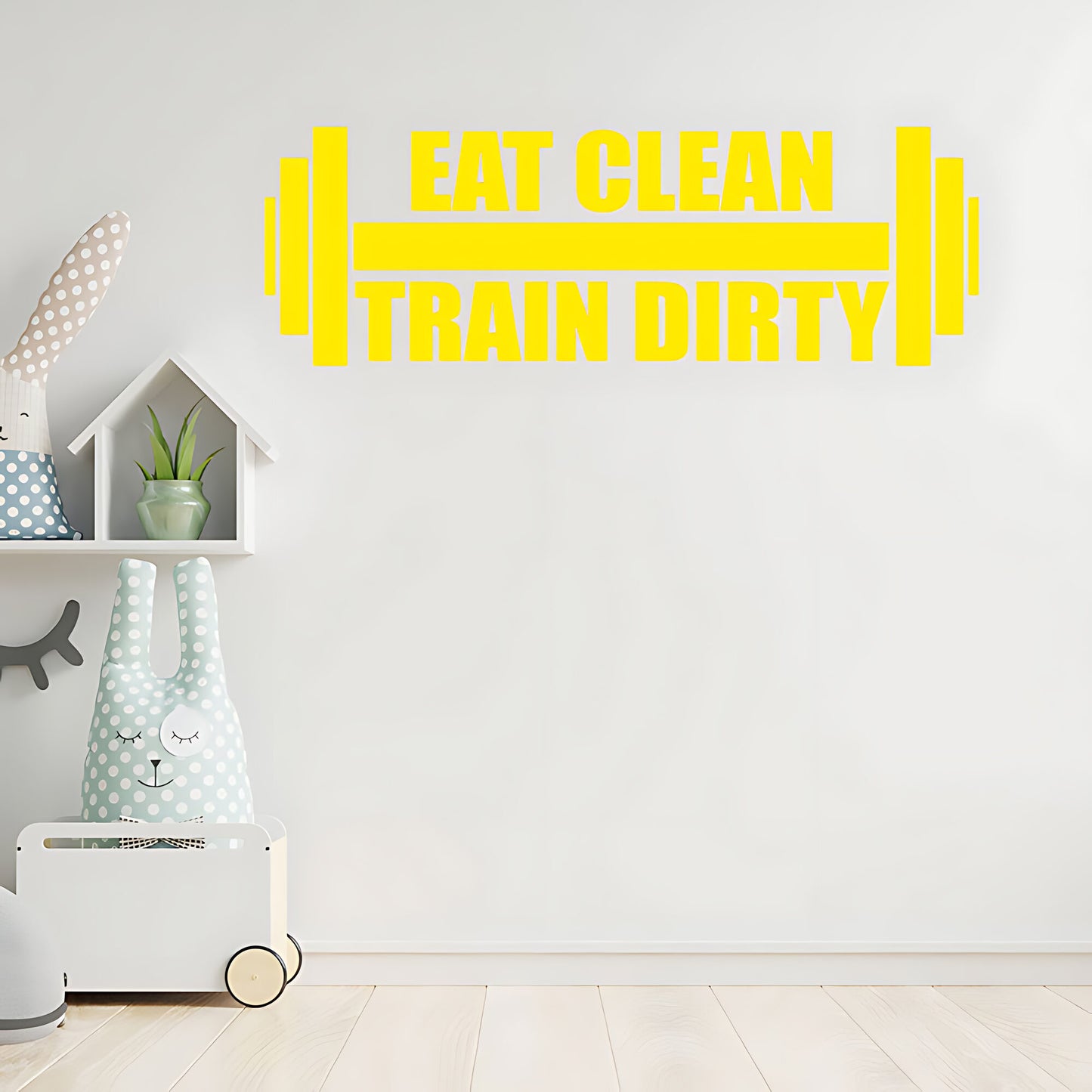 Eat Clean Train Dirty Weightlifting Gym Fitness Wall Sticker