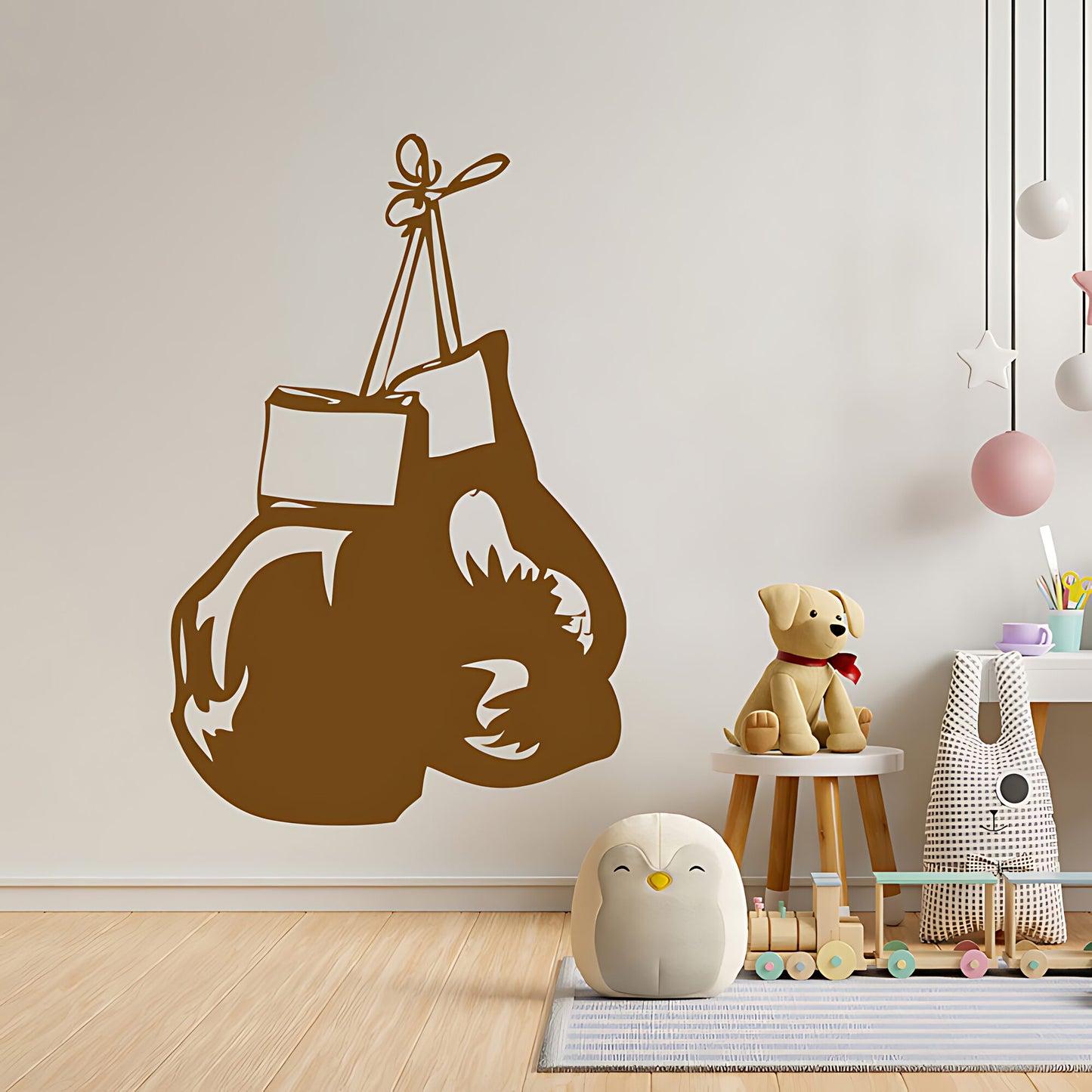 Hanging Boxing Gloves Sports Gym Fitness Wall Sticker