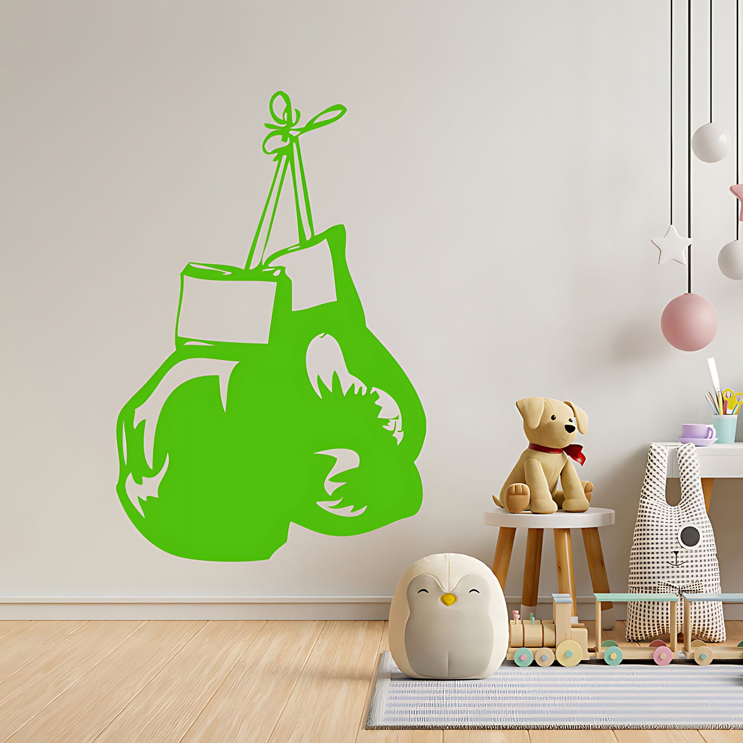 Hanging Boxing Gloves Sports Gym Fitness Wall Sticker