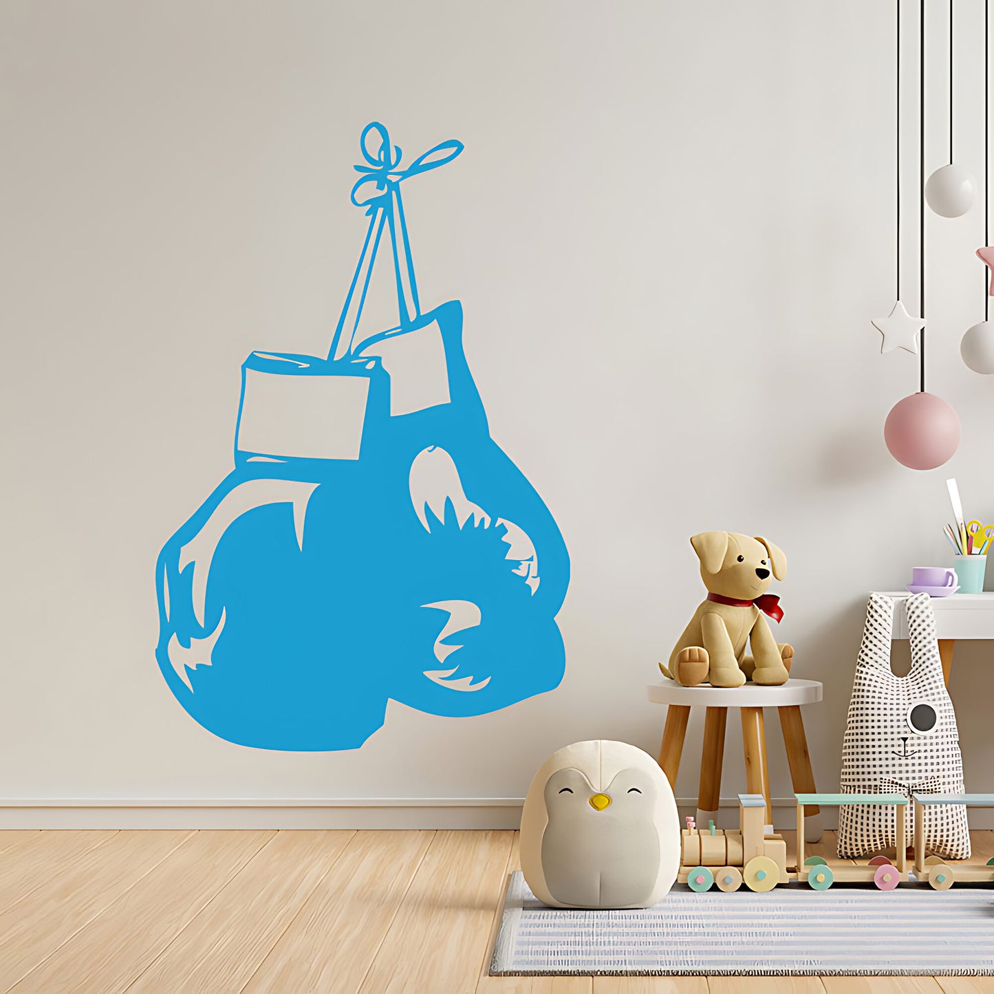 Hanging Boxing Gloves Sports Gym Fitness Wall Sticker