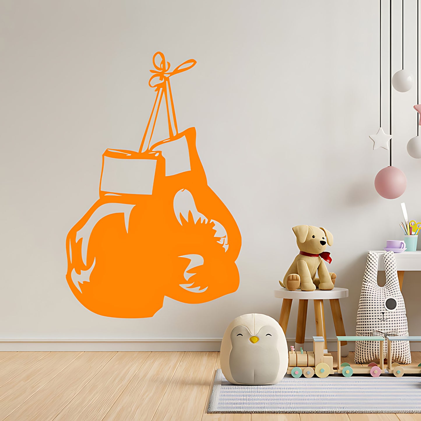 Hanging Boxing Gloves Sports Gym Fitness Wall Sticker