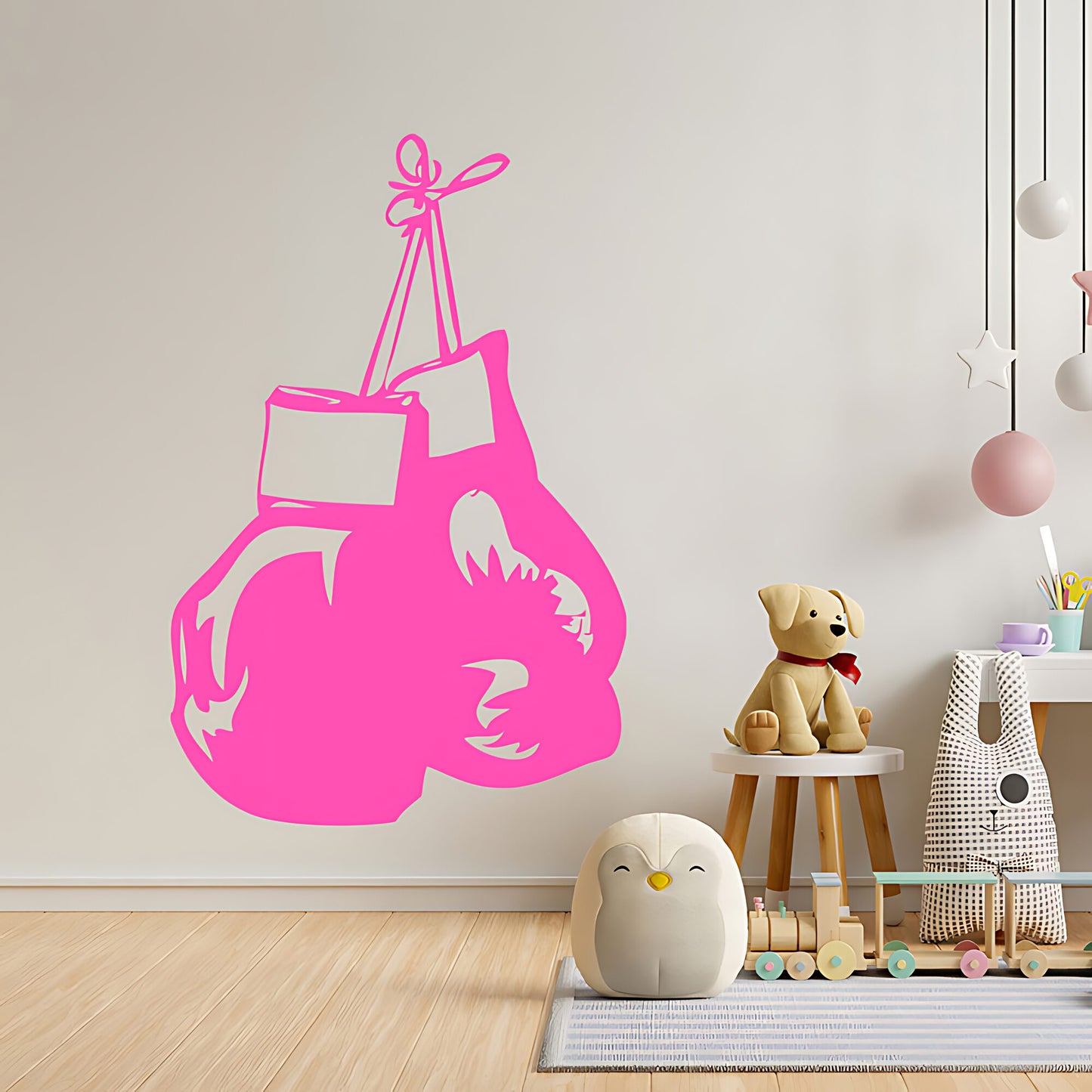 Hanging Boxing Gloves Sports Gym Fitness Wall Sticker