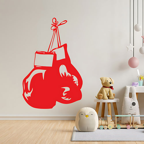 Hanging Boxing Gloves Sports Gym Fitness Wall Sticker