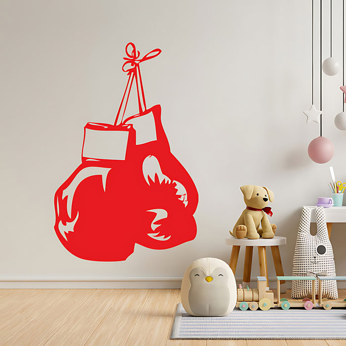 Hanging Boxing Gloves Sports Gym Fitness Wall Sticker
