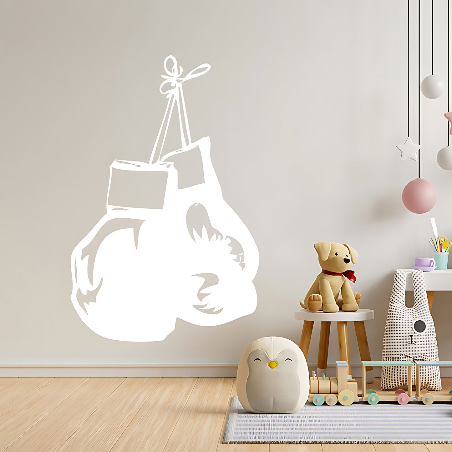 Hanging Boxing Gloves Sports Gym Fitness Wall Sticker