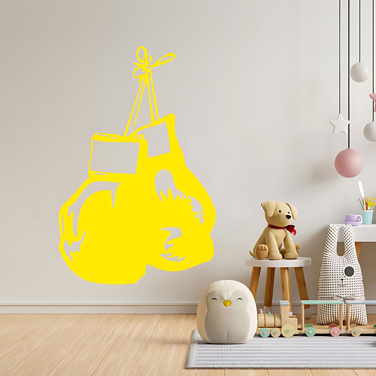 Hanging Boxing Gloves Sports Gym Fitness Wall Sticker