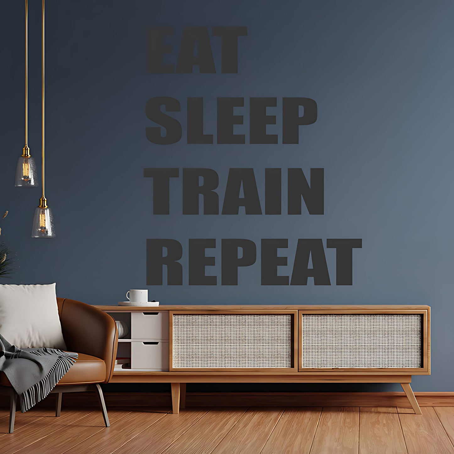 Eat Sleep Train Repeat Gym Wall Sticker & Decal