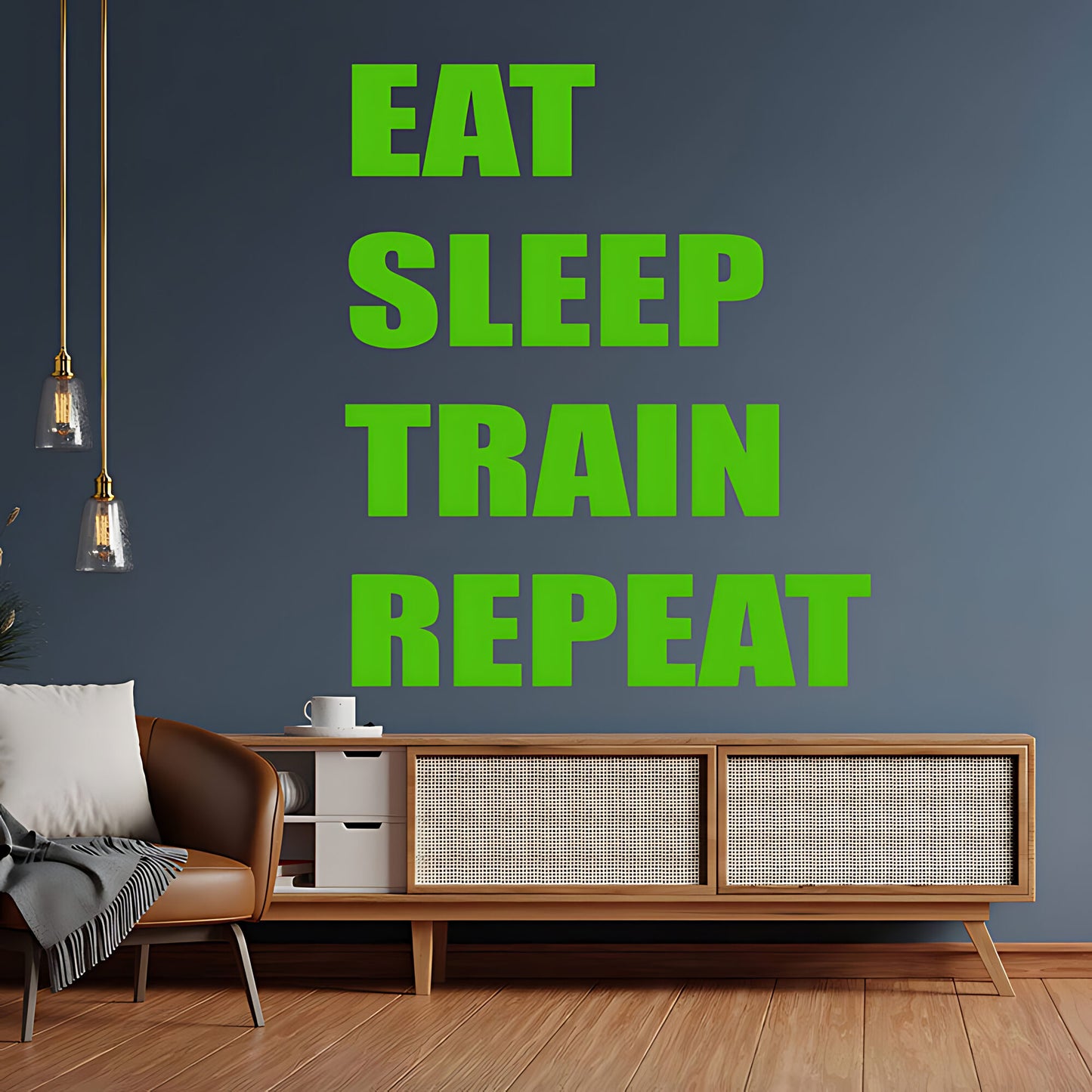 Eat Sleep Train Repeat Gym Wall Sticker & Decal