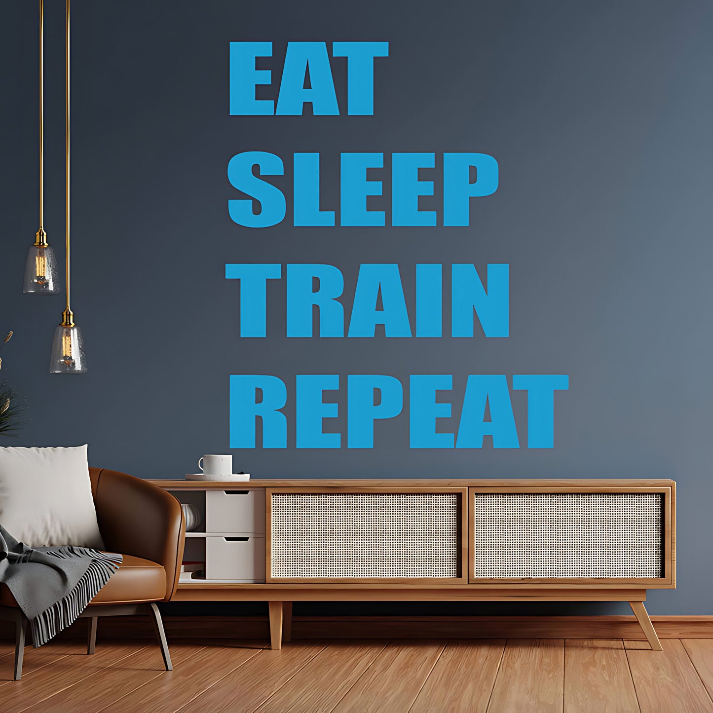 Eat Sleep Train Repeat Gym Wall Sticker & Decal