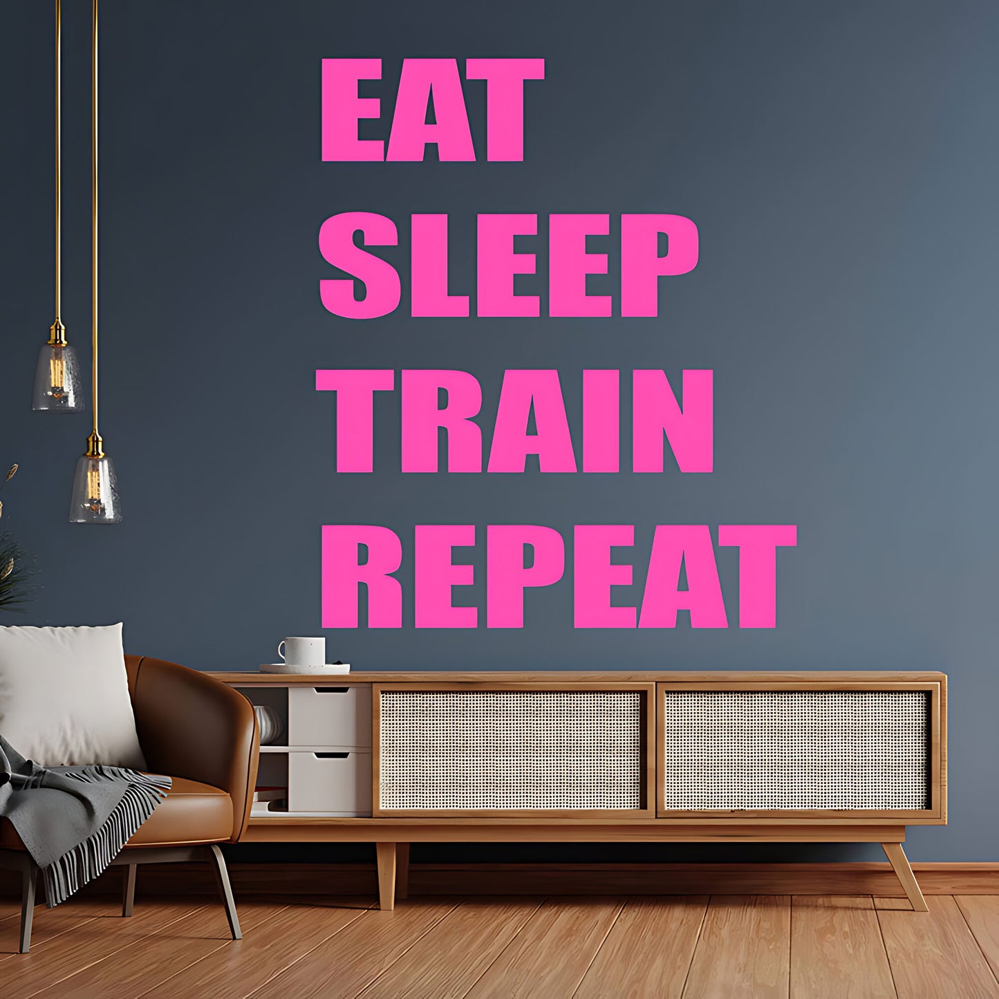 Eat Sleep Train Repeat Gym Wall Sticker & Decal