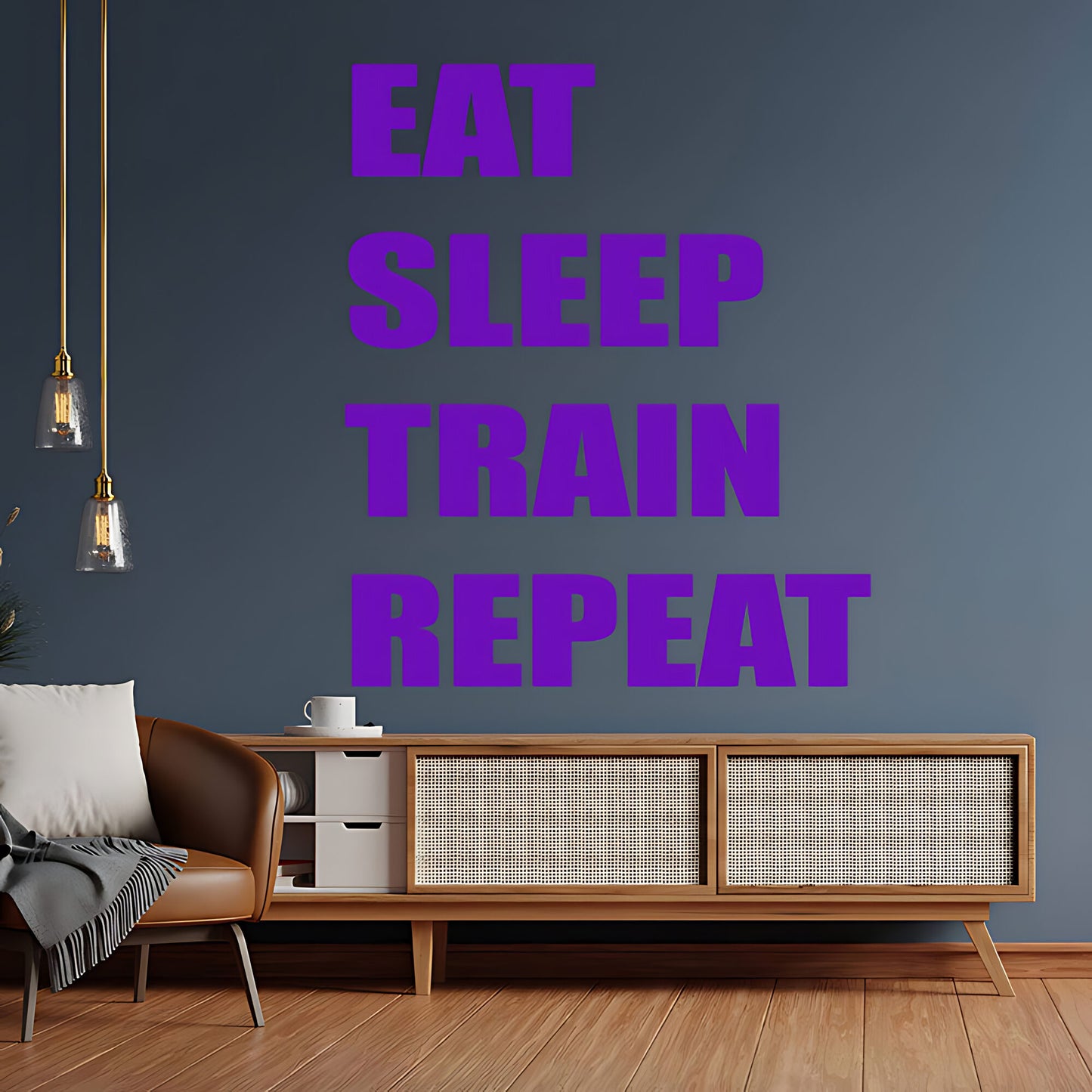 Eat Sleep Train Repeat Gym Wall Sticker & Decal