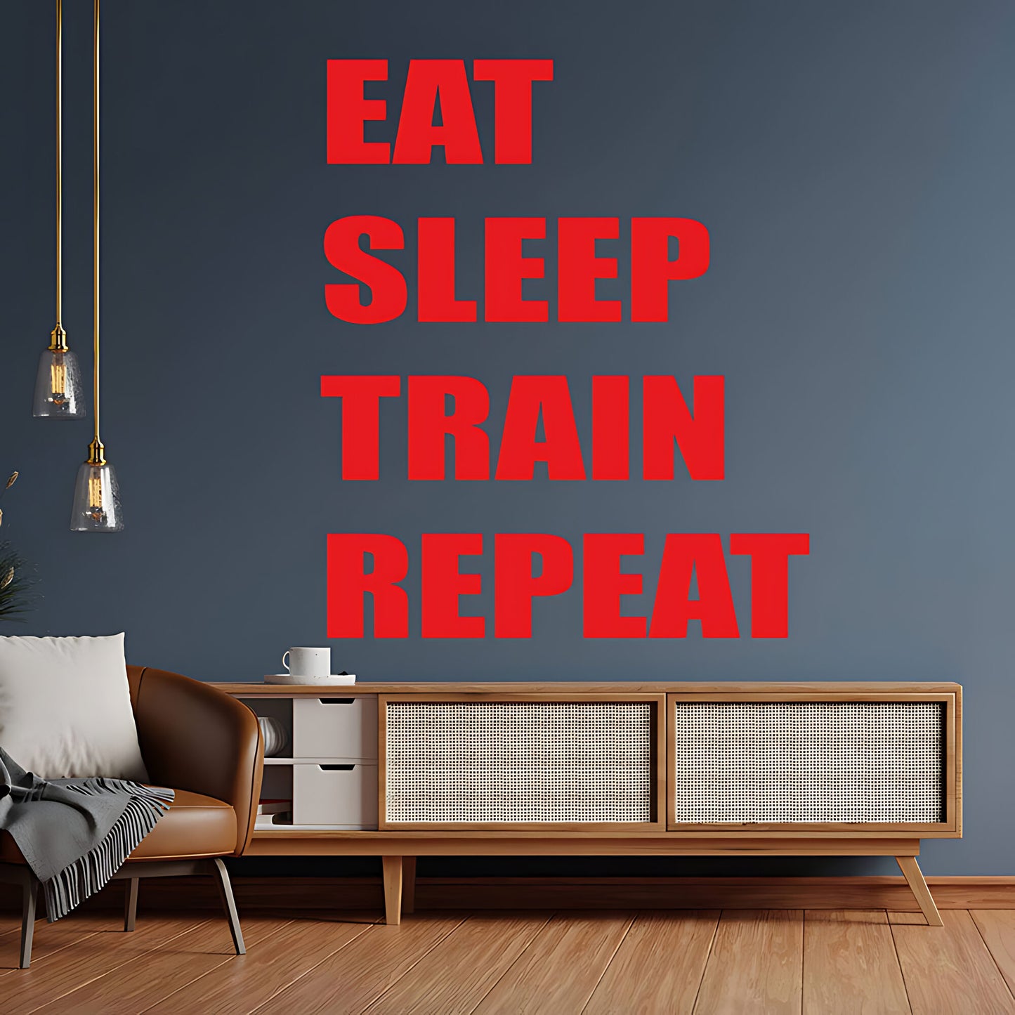Eat Sleep Train Repeat Gym Wall Sticker & Decal