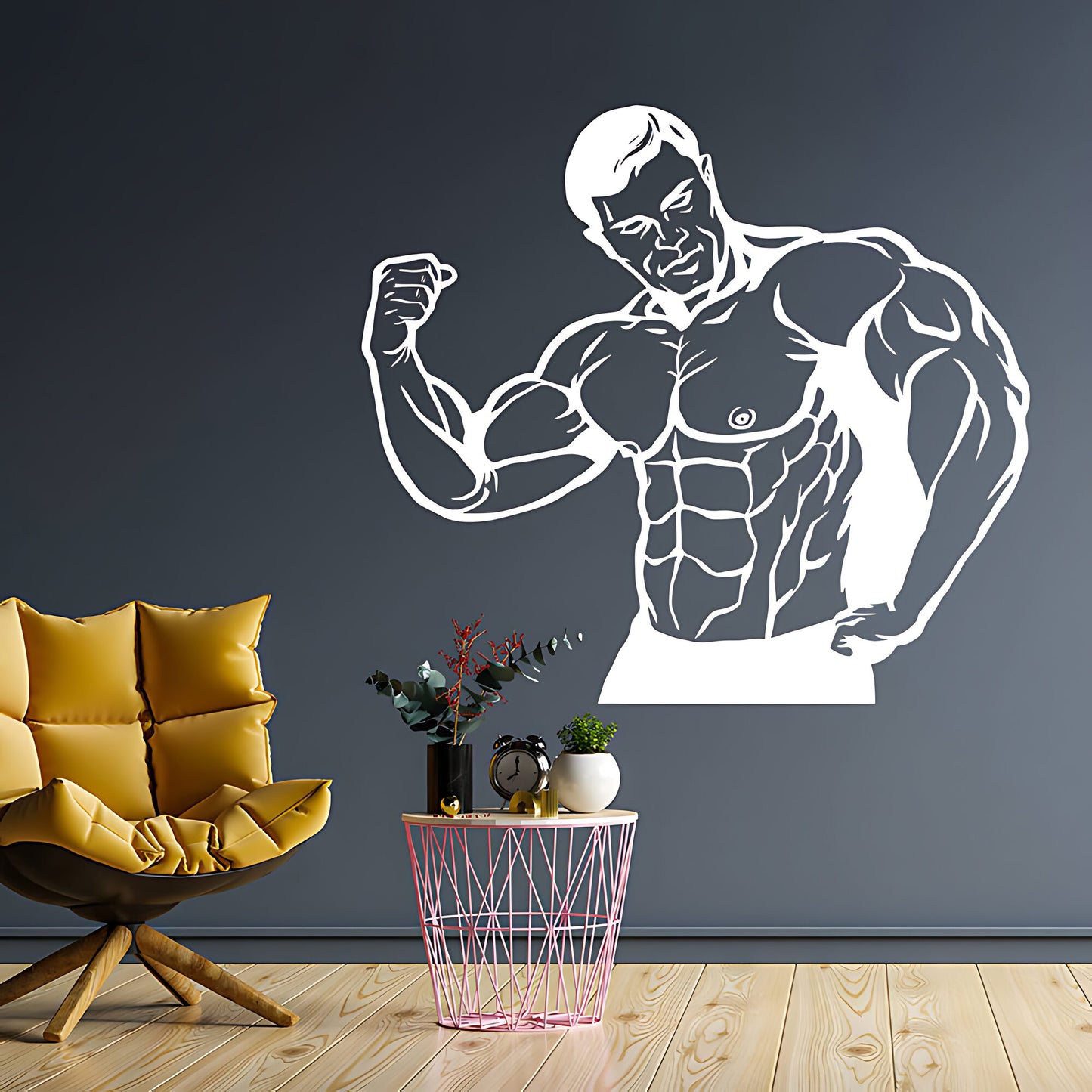 Fitness Gym Exercise Wall Art Stickers Decals Graphics Vinyl Weights