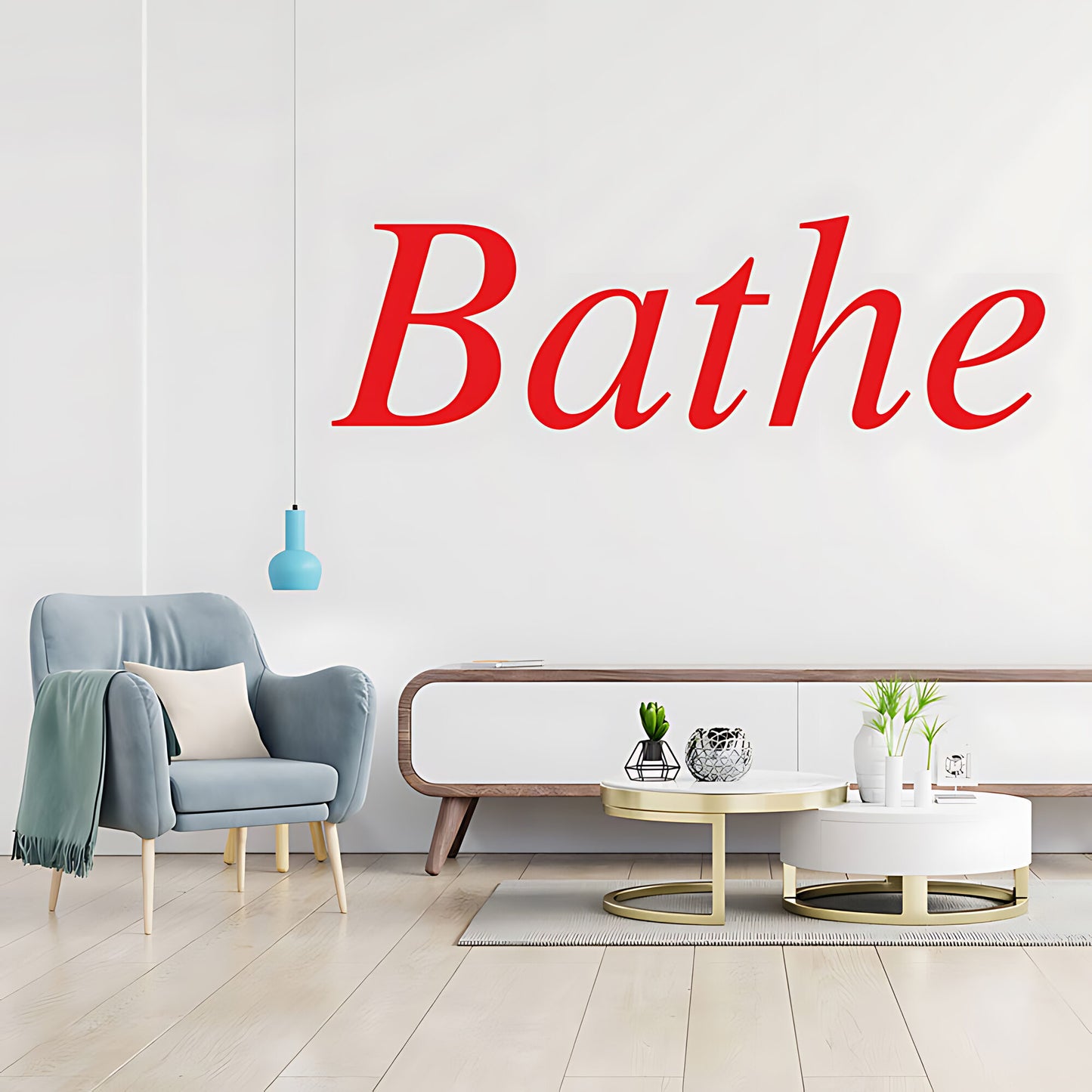 Bathe Bathroom Wall Words Quote Sticker Decor