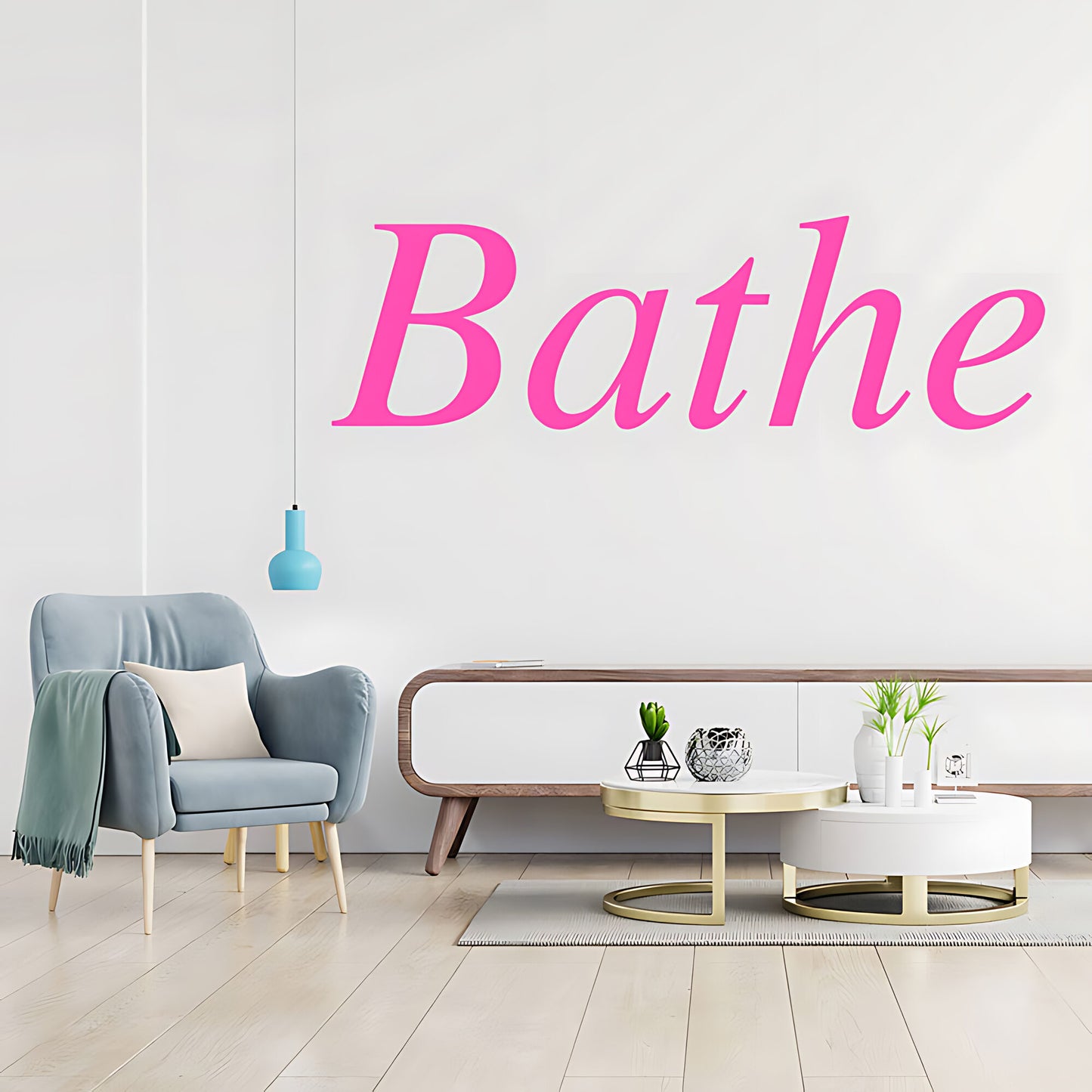 Bathe Bathroom Wall Words Quote Sticker Decor