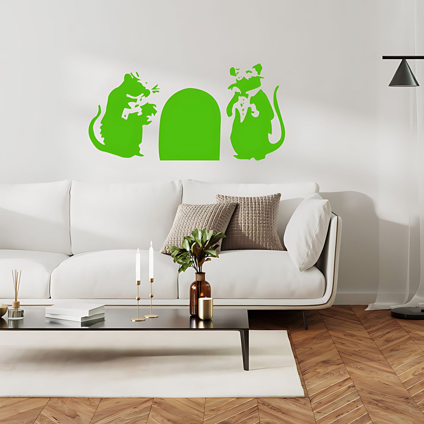Banksy Rats in a Hole Wall Sticker – Two Mice Mouse Hole Graffiti Decal
