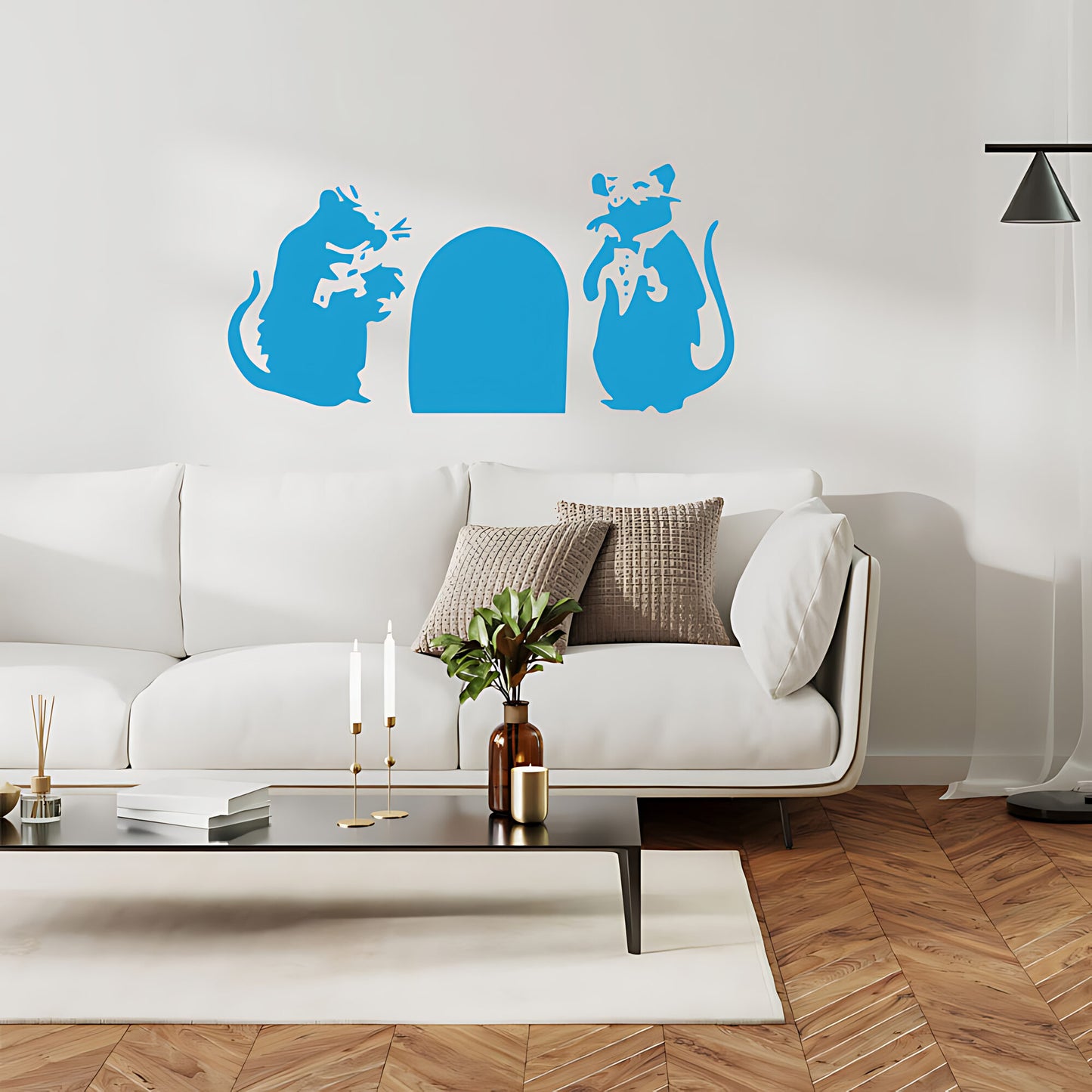Banksy Rats in a Hole Wall Sticker – Two Mice Mouse Hole Graffiti Decal