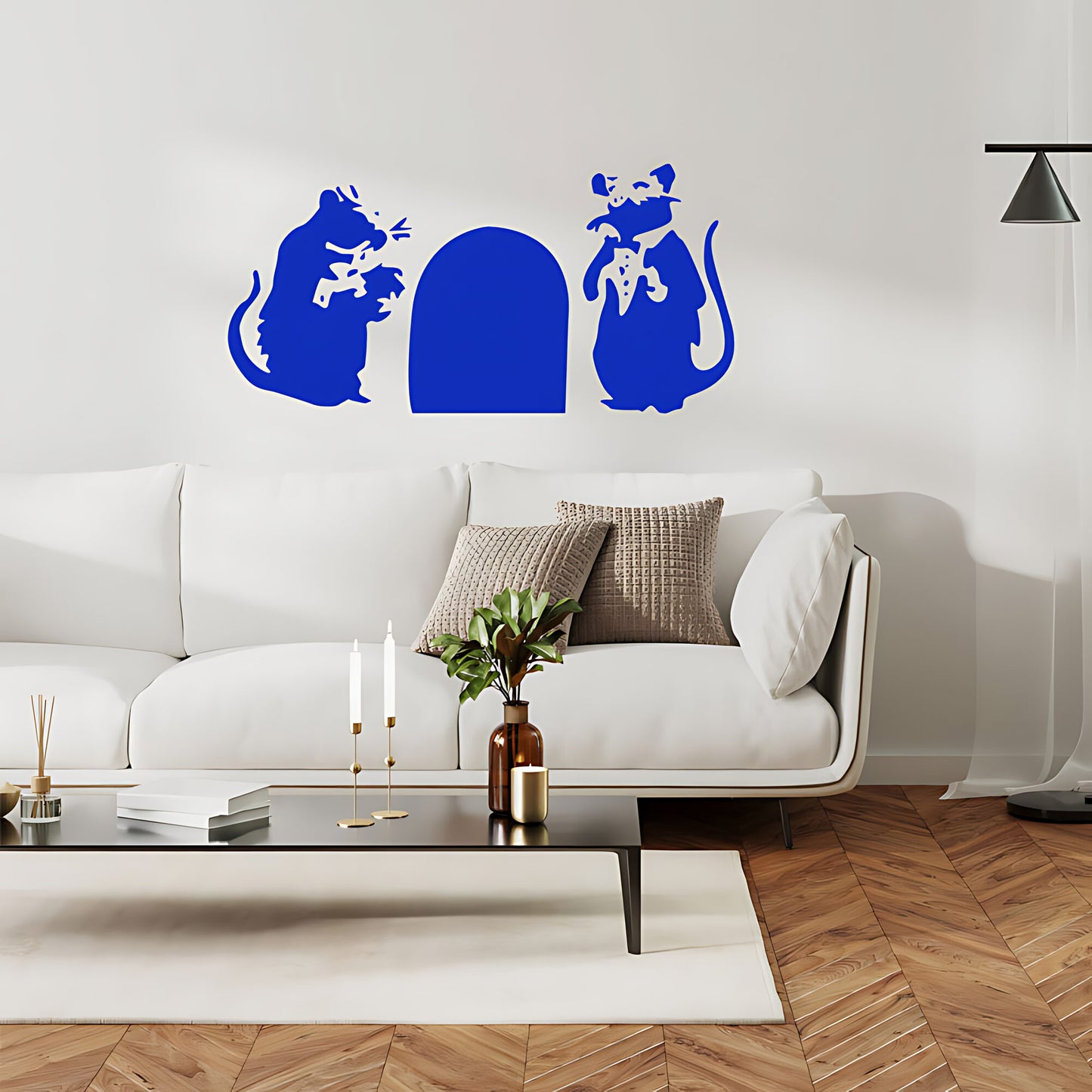 Banksy Rats in a Hole Wall Sticker – Two Mice Mouse Hole Graffiti Decal