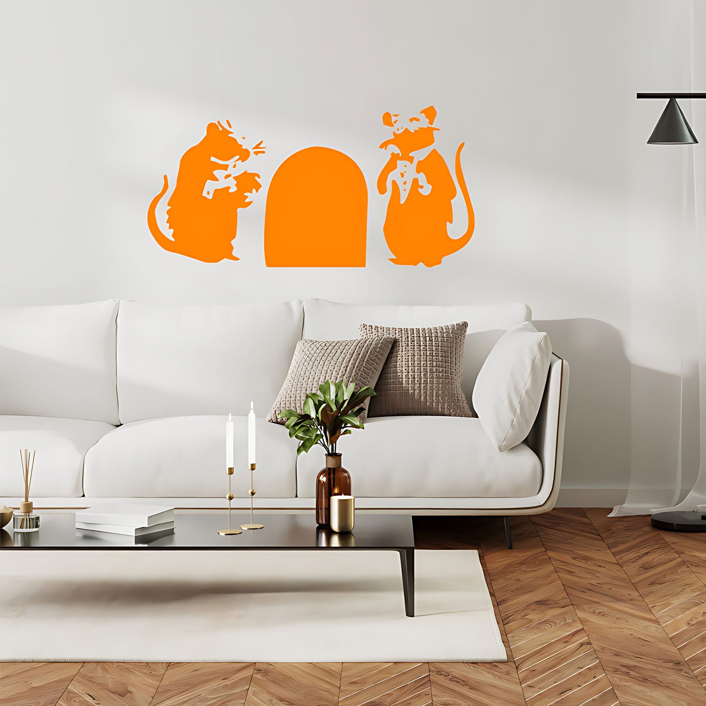 Banksy Rats in a Hole Wall Sticker – Two Mice Mouse Hole Graffiti Decal