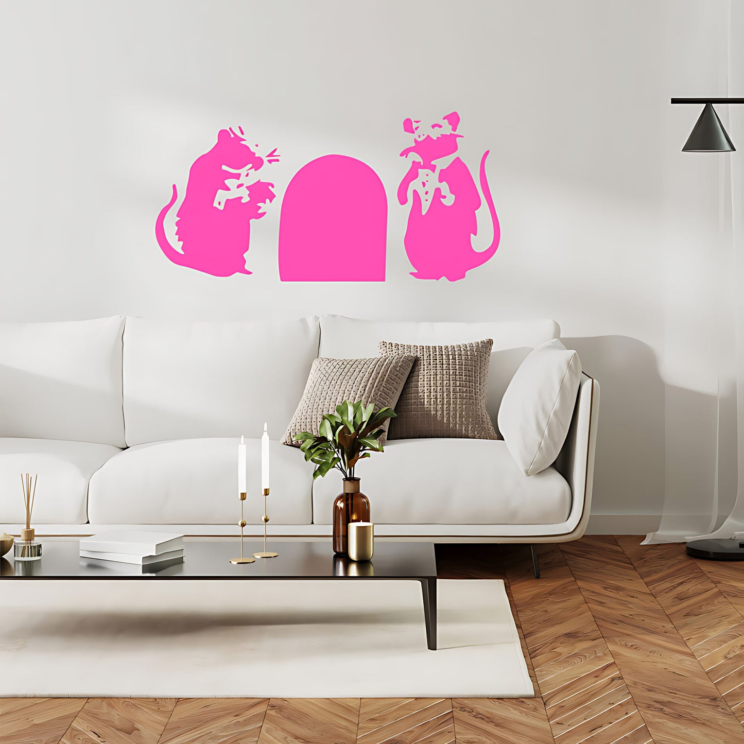 Banksy Rats in a Hole Wall Sticker – Two Mice Mouse Hole Graffiti Decal