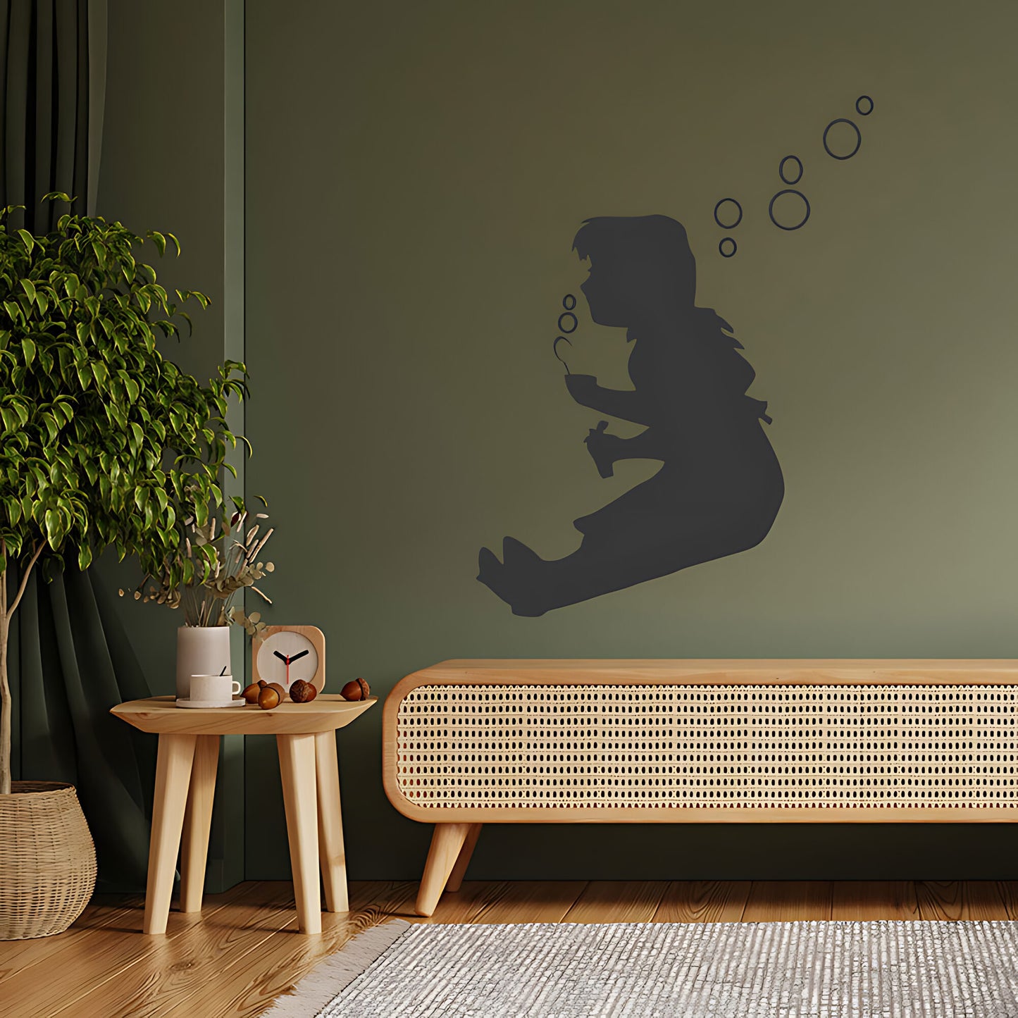 Bubble Girl Wall Art Sticker Decal - Banksy Style