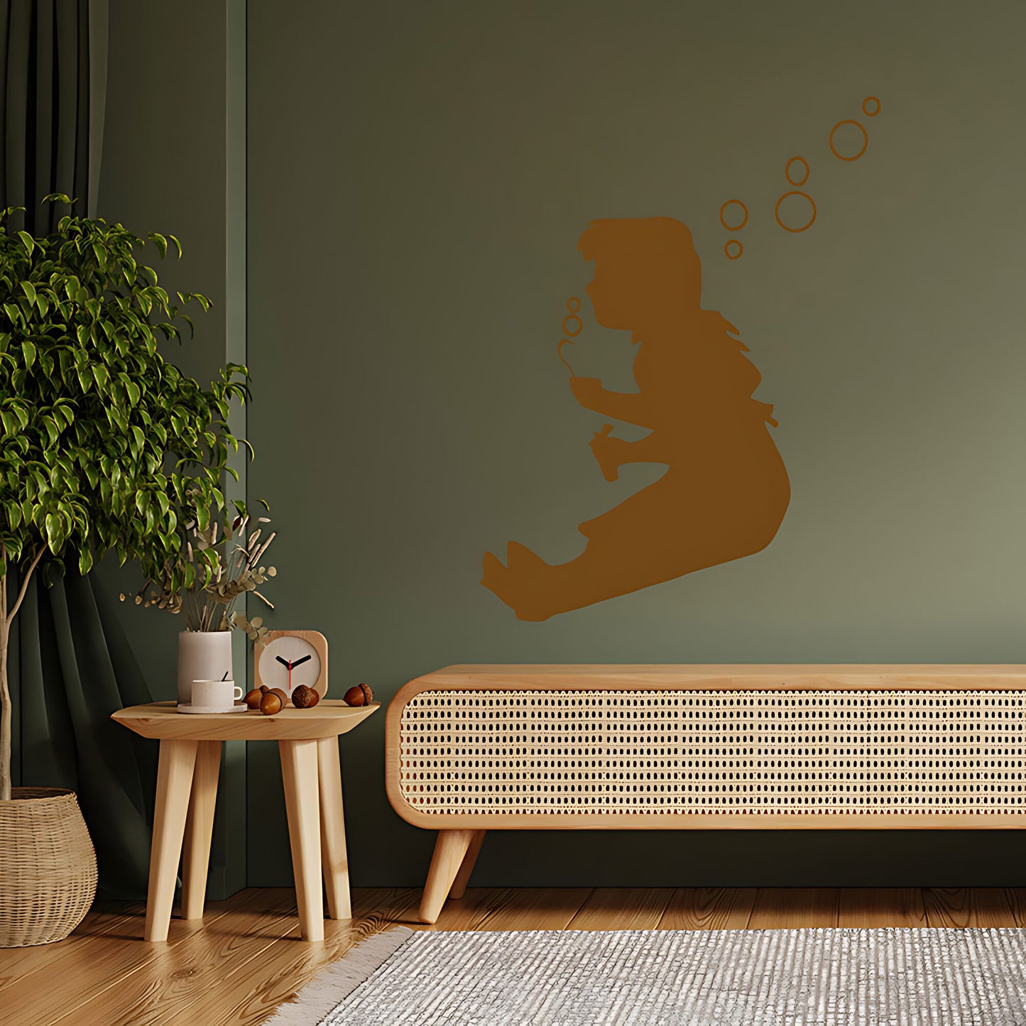 Bubble Girl Wall Art Sticker Decal - Banksy Style