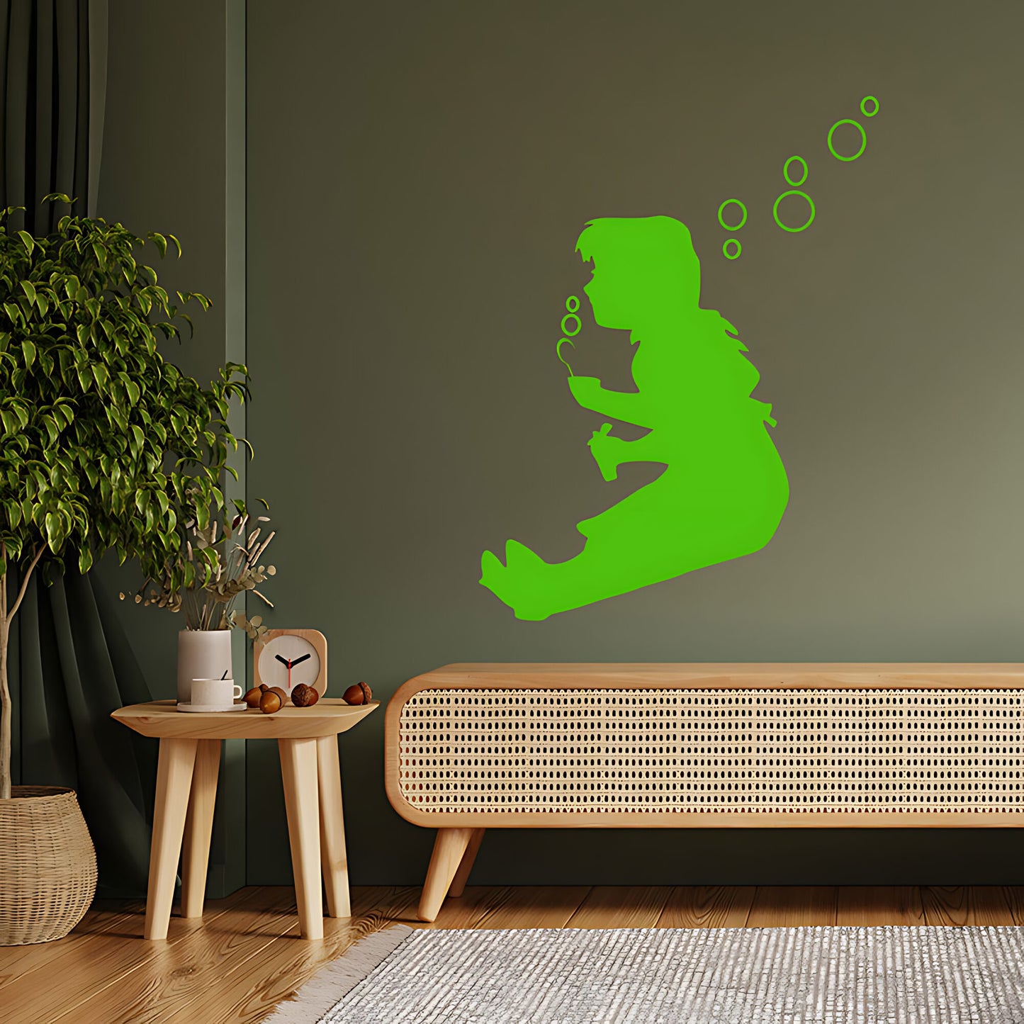 Bubble Girl Wall Art Sticker Decal - Banksy Style