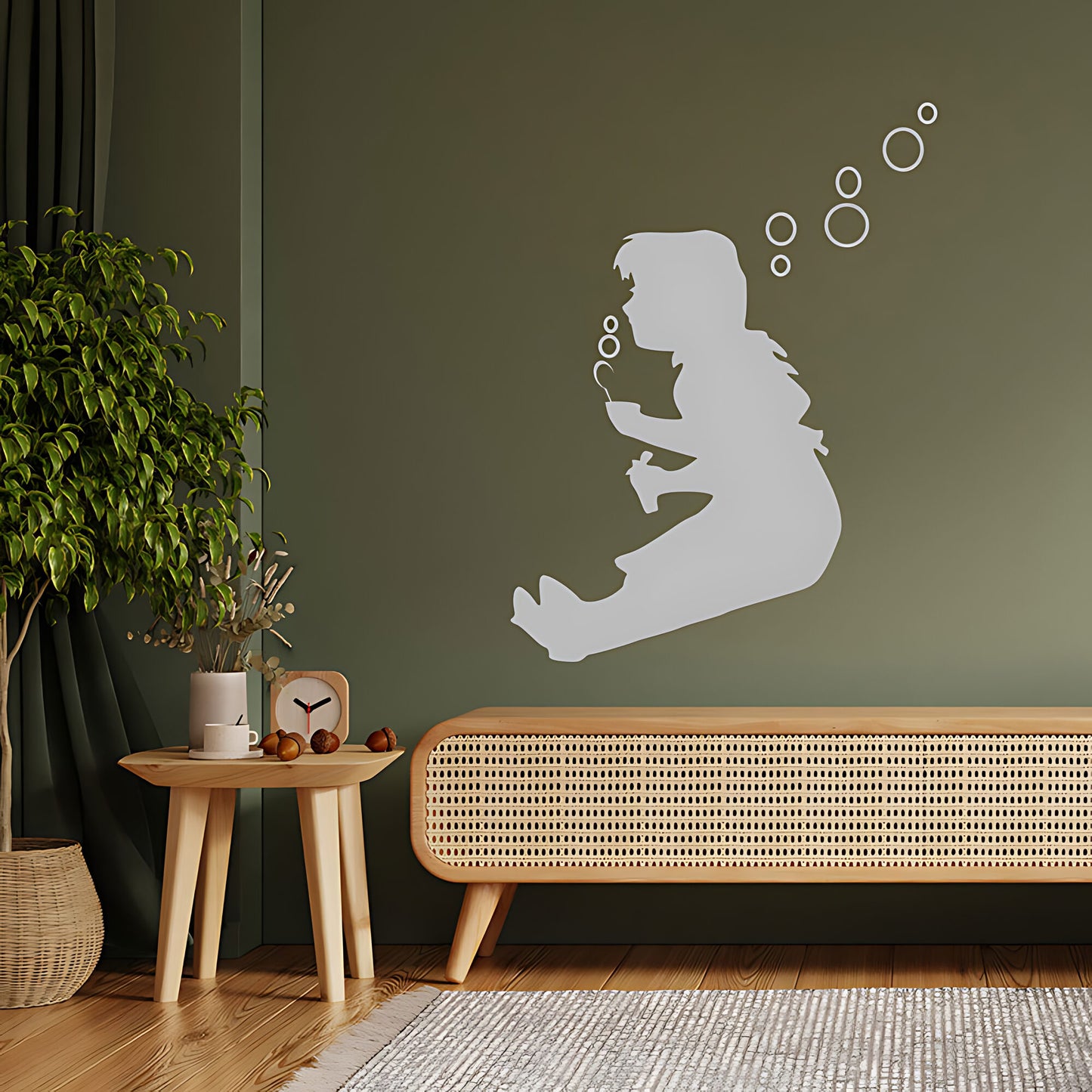 Bubble Girl Wall Art Sticker Decal - Banksy Style