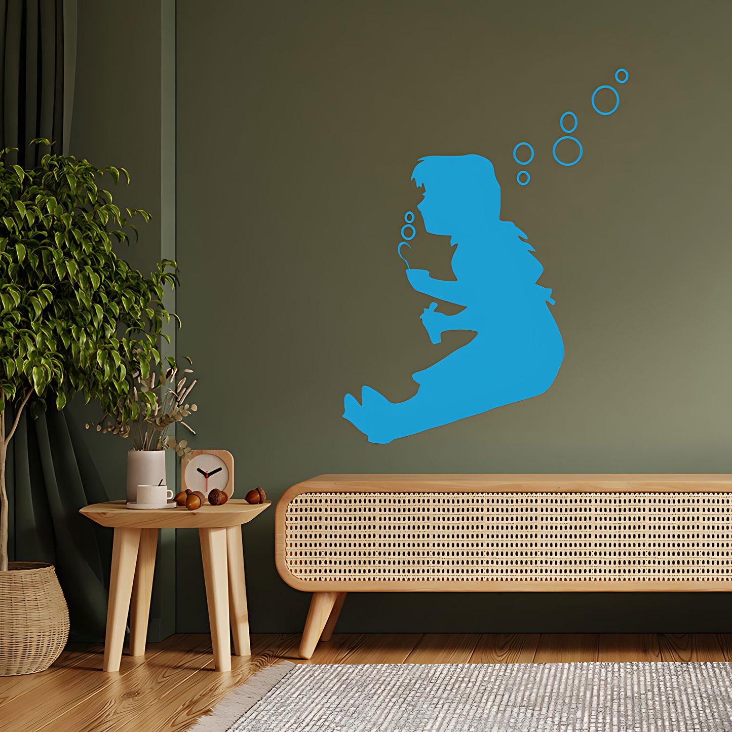 Bubble Girl Wall Art Sticker Decal - Banksy Style