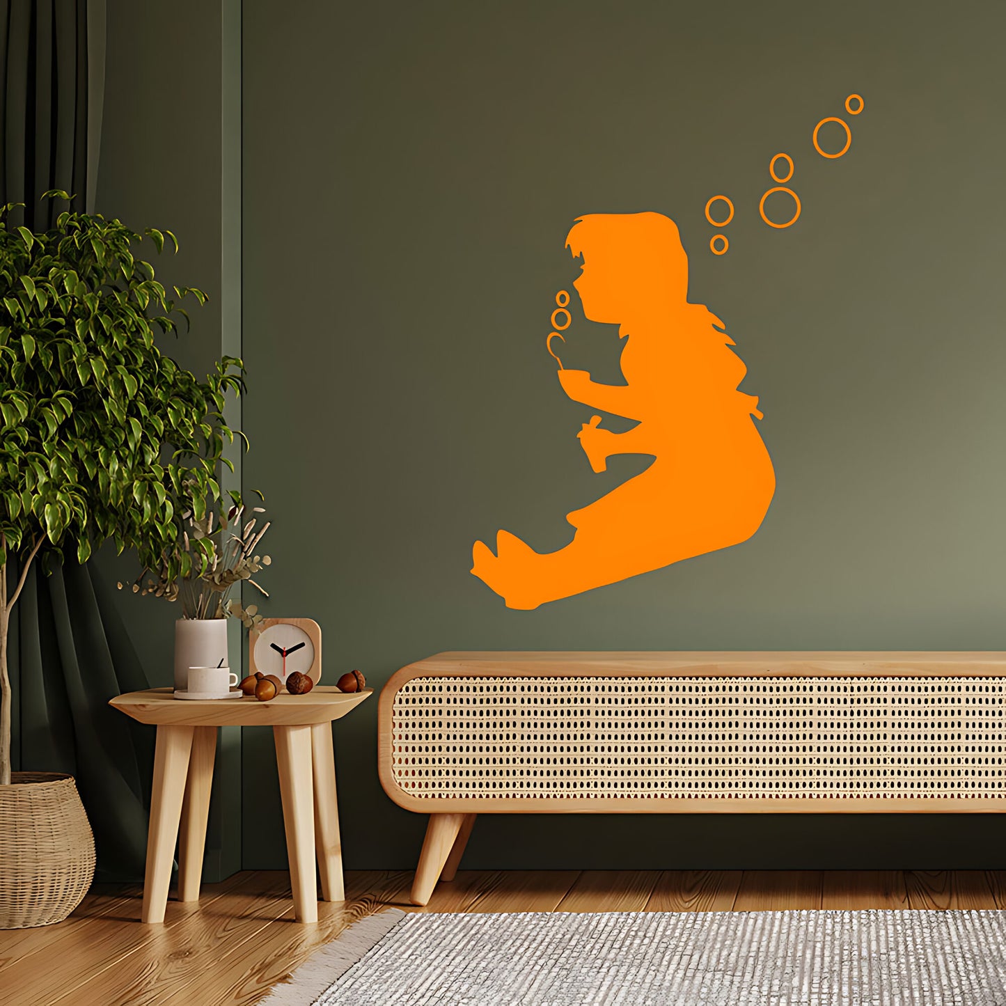 Bubble Girl Wall Art Sticker Decal - Banksy Style