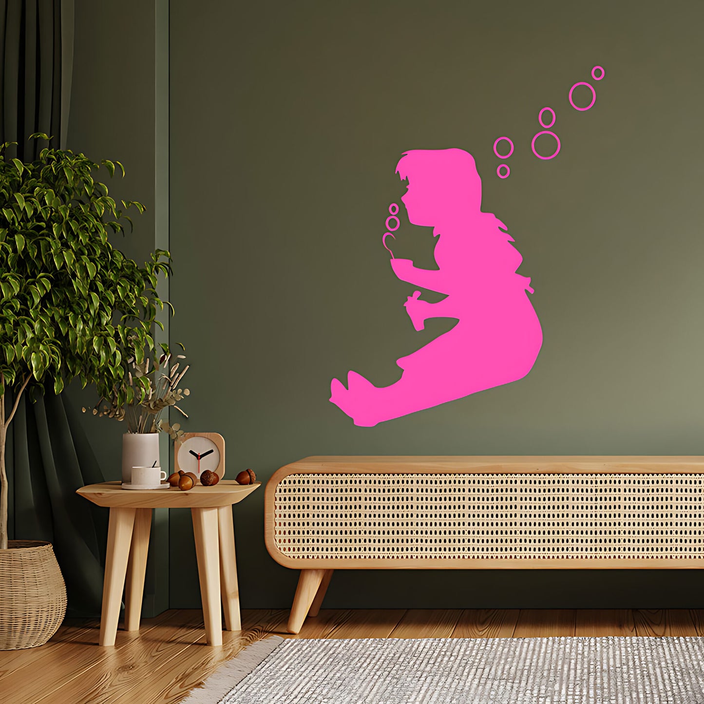 Bubble Girl Wall Art Sticker Decal - Banksy Style