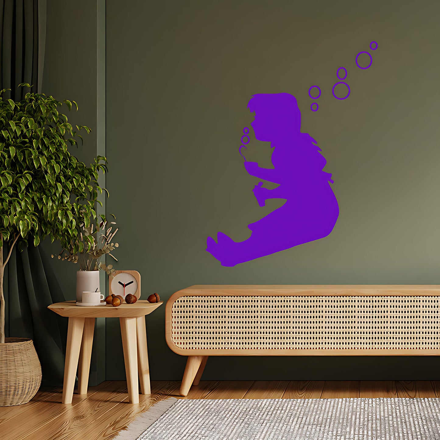 Bubble Girl Wall Art Sticker Decal - Banksy Style