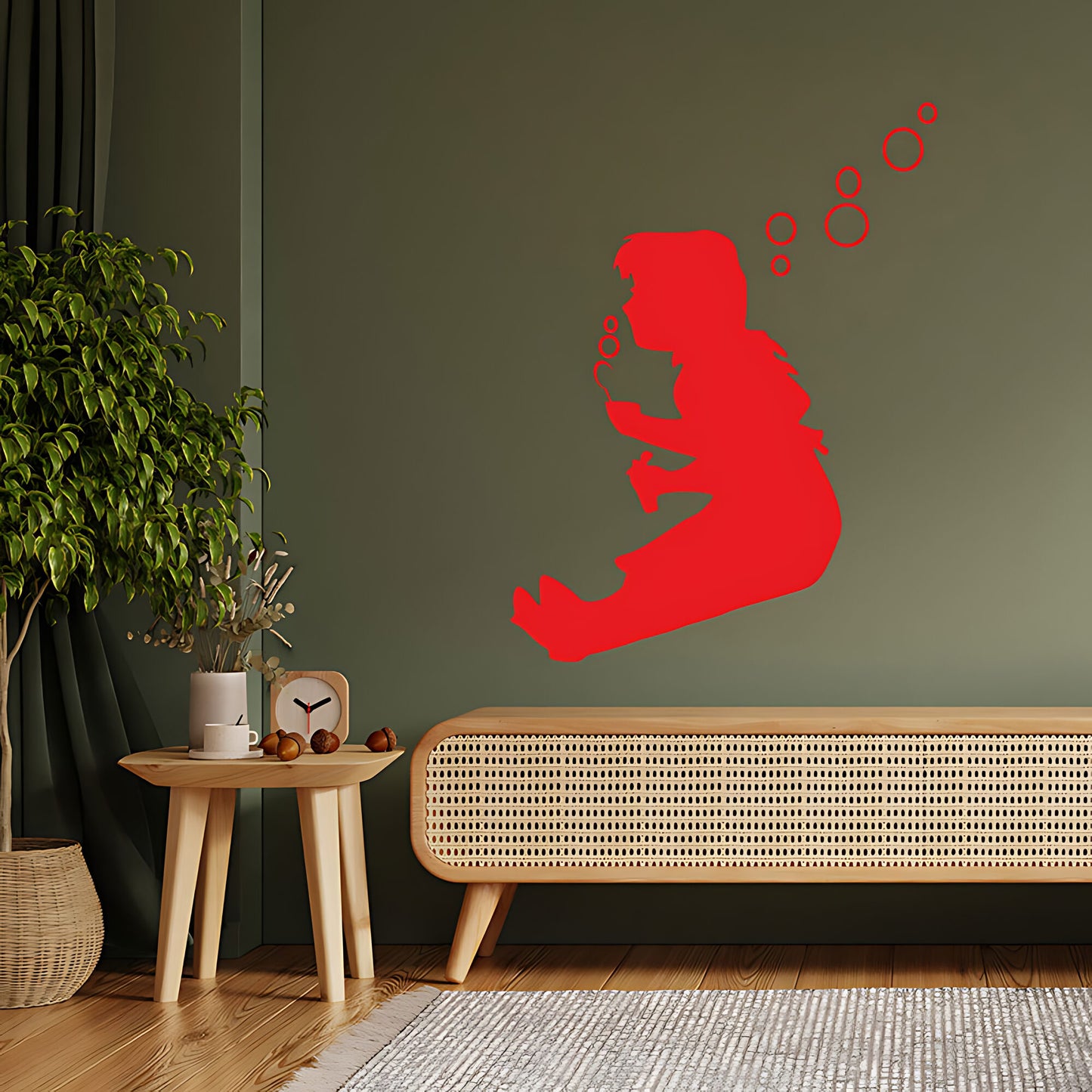 Bubble Girl Wall Art Sticker Decal - Banksy Style