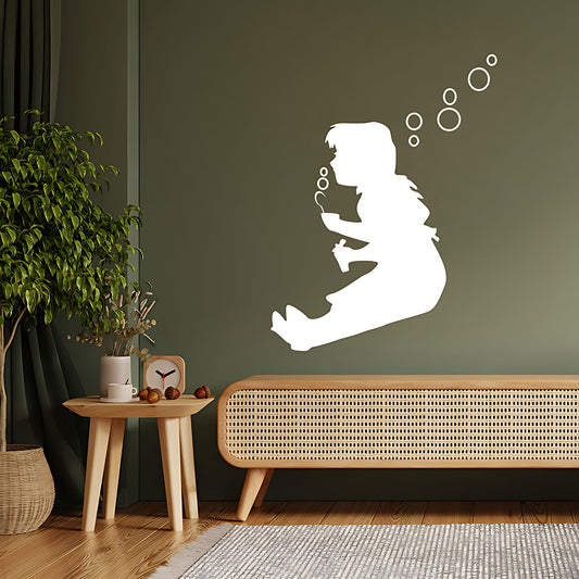 Bubble Girl Wall Art Sticker Decal
