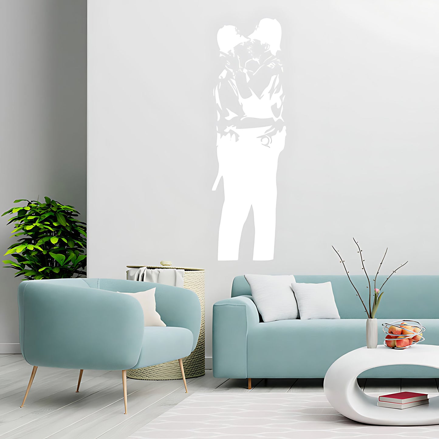 Kissing Cops Coppers Wall Art Sticker Decal - Banksy Style