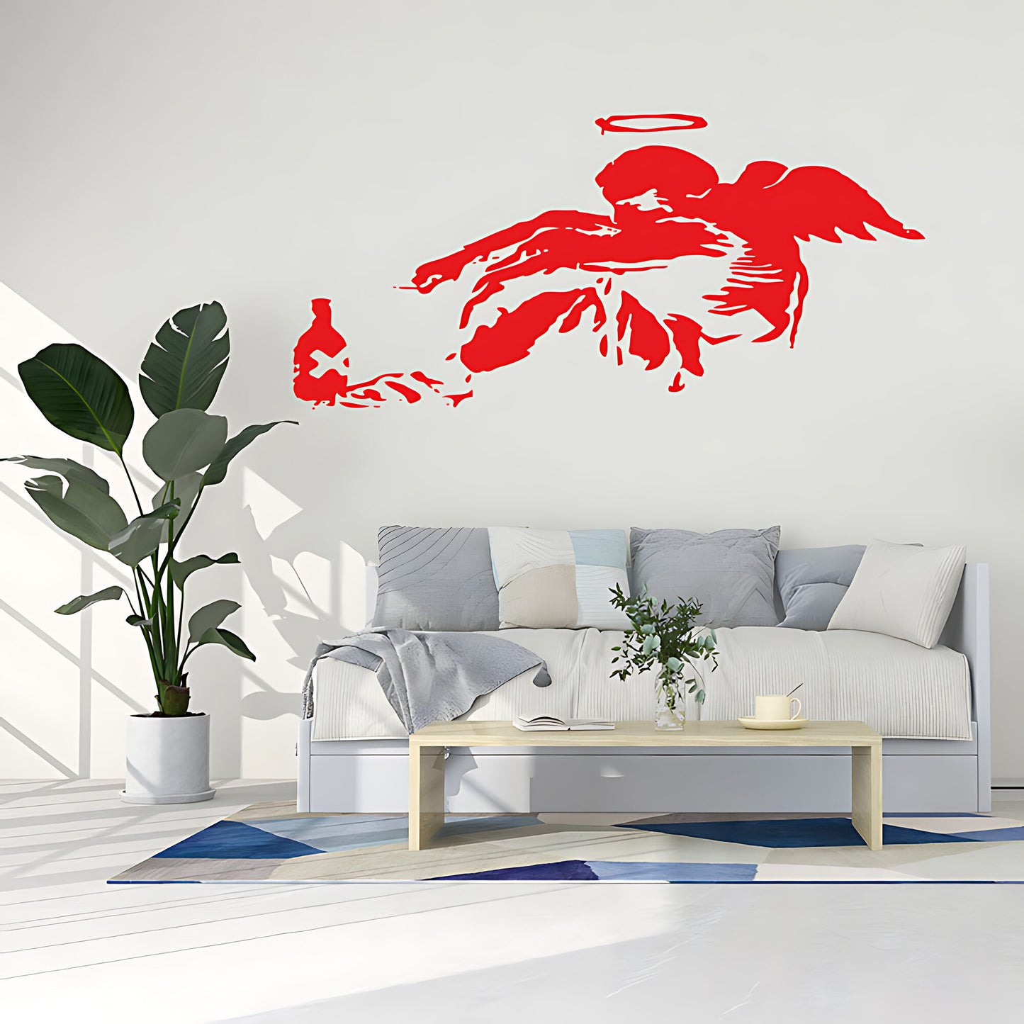 Fallen Angel Wall Art Sticker Decal - Banksy Style