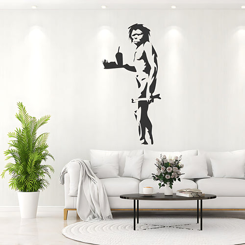 Caveman Takeaway - Banksy Style Wall Sticker Decals