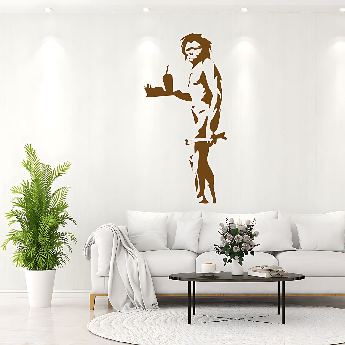 Caveman Takeaway - Banksy Style Wall Sticker Decals