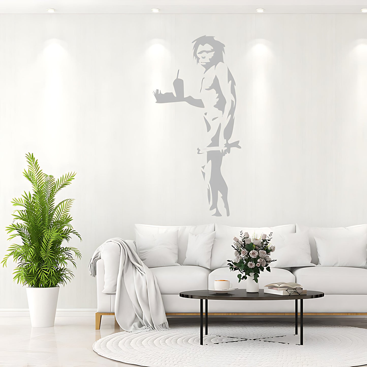 Caveman Takeaway - Banksy Style Wall Sticker Decals