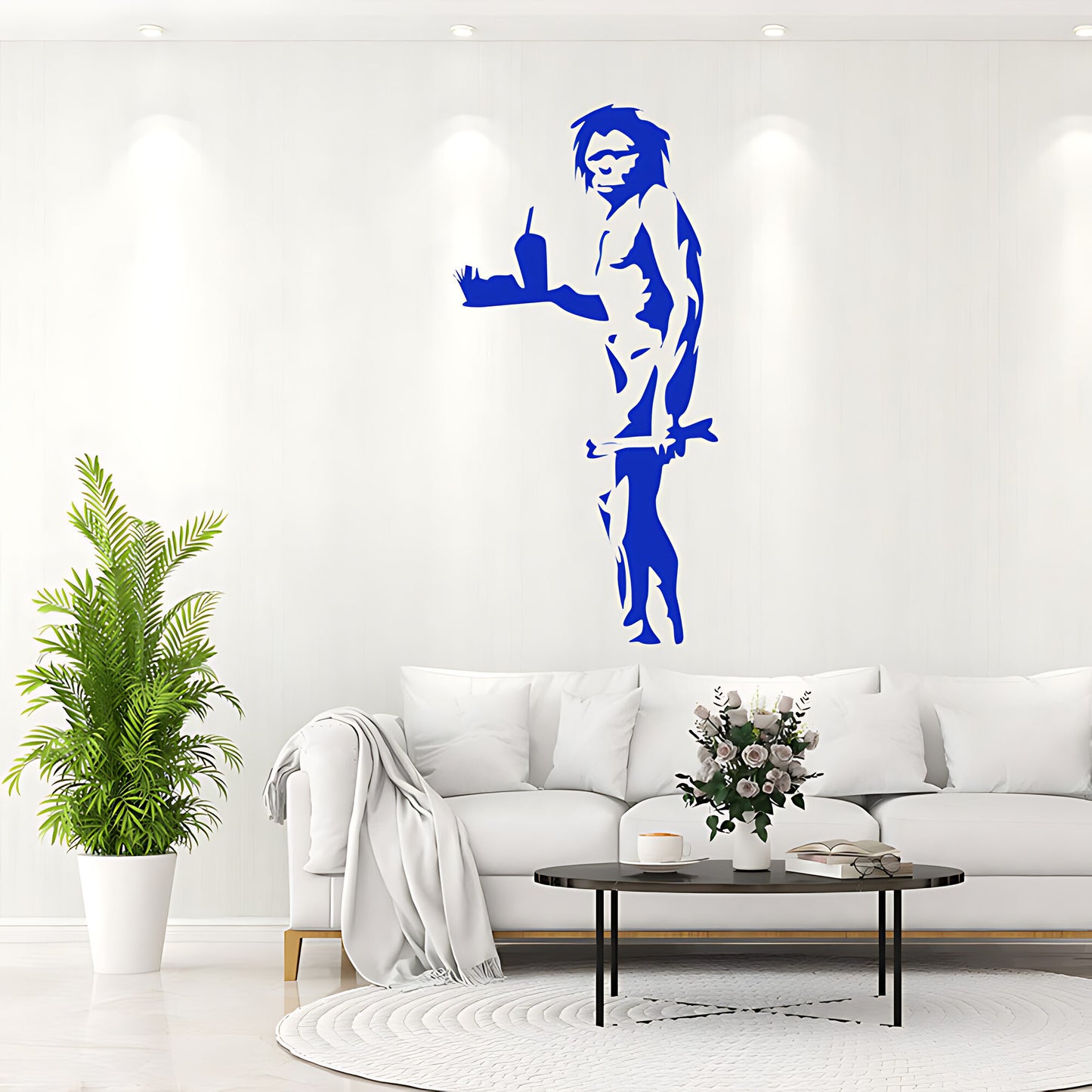 Caveman Takeaway - Banksy Style Wall Sticker Decals